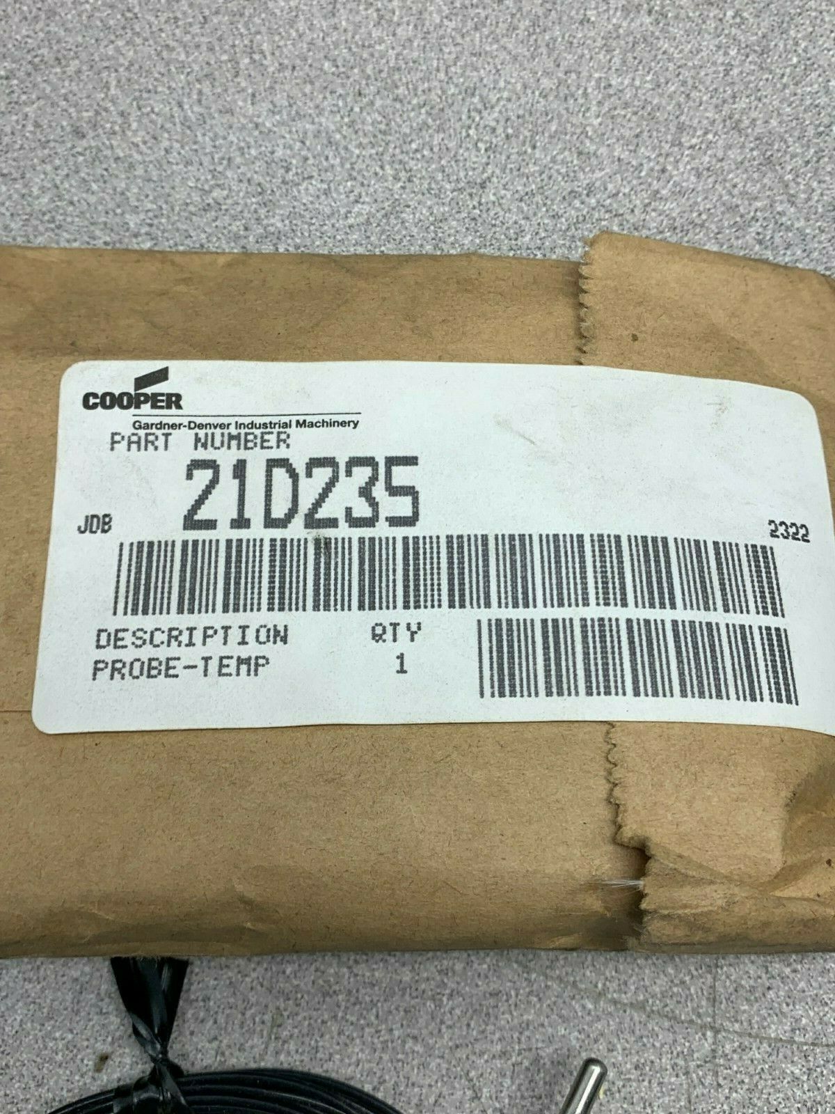 NEW COOPER GARDNER DENVER TEMPERATURE PROBE 21D235