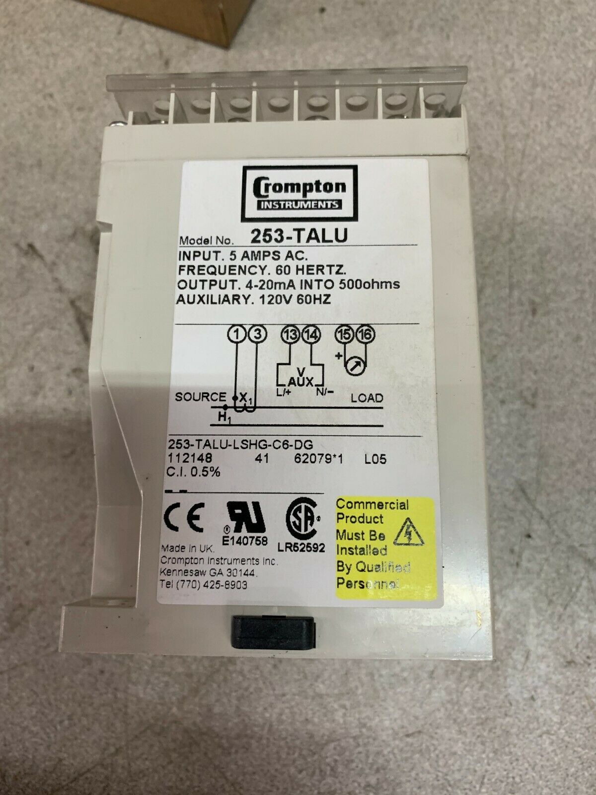 NEW IN BOX CROMPTON PALADIN TRANSDUCER 253-TALU-LSHG-C6-DG