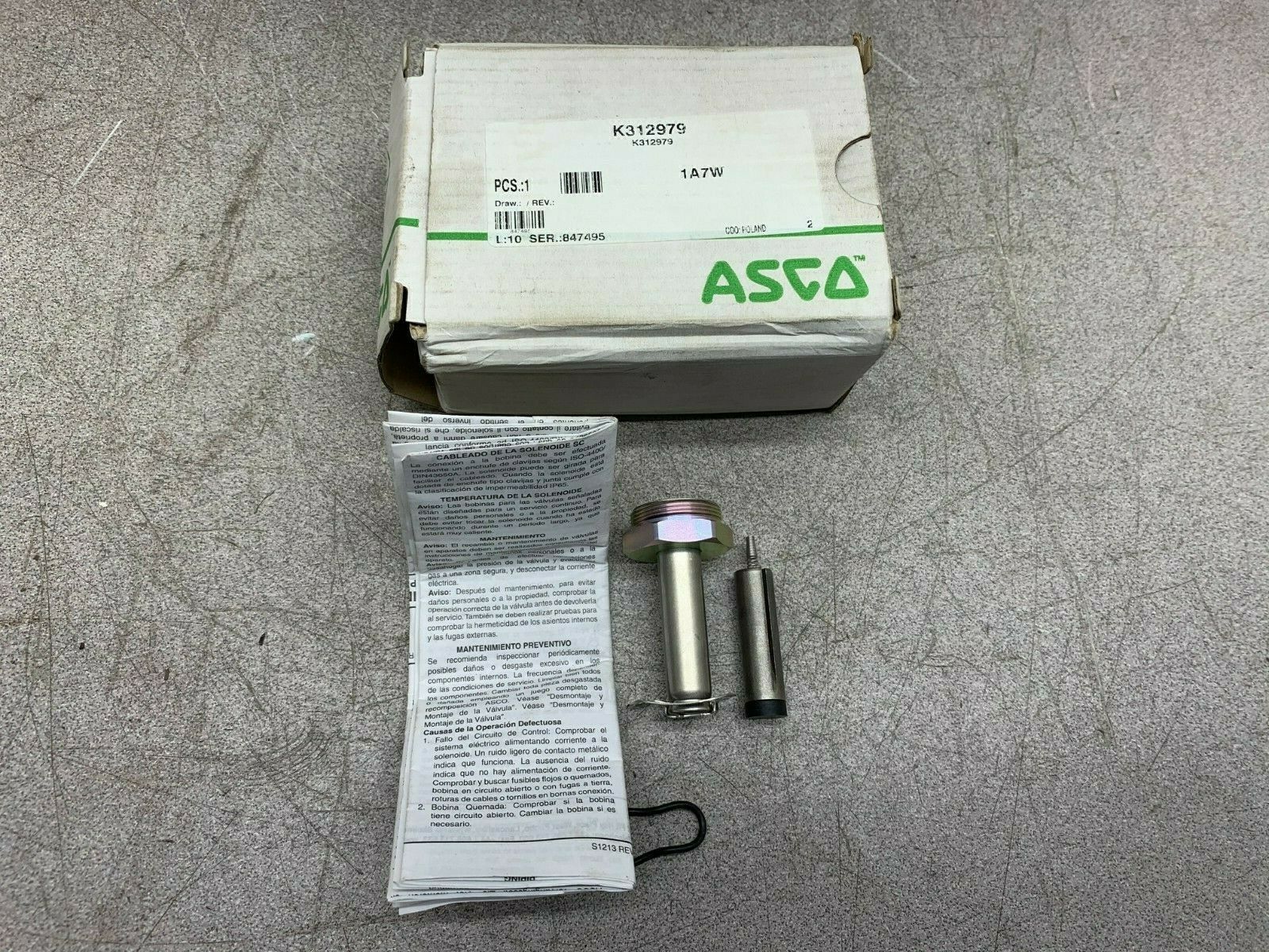 NEW IN BOX ASCO PART K12979