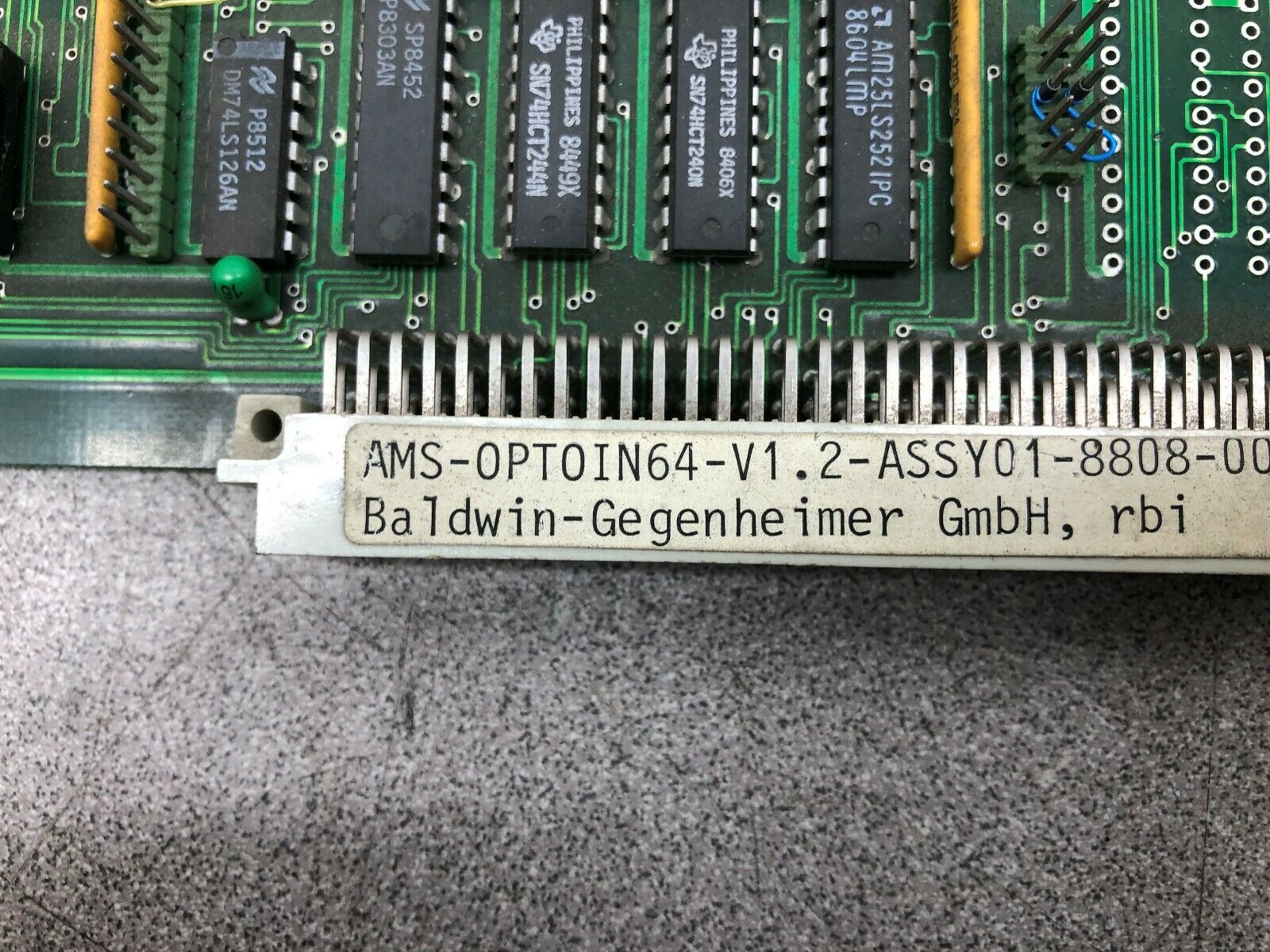 USED BALDWIN-GEGENHEIMER CIRCUIT BOARD OPTOIN64 V1.2