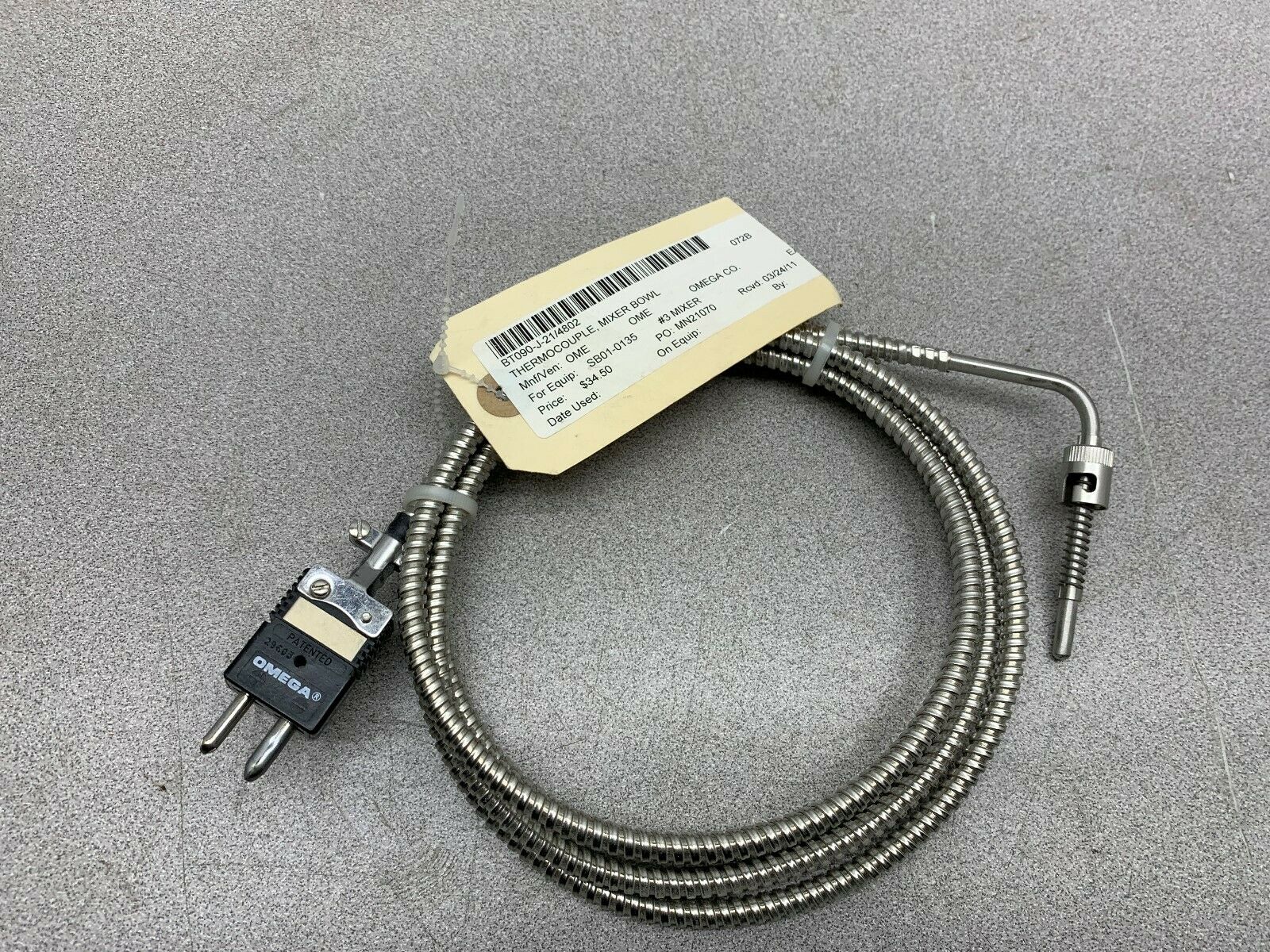 NEW NO BOX OMEGA THERMOCOUPLE BT090-J-21/4802