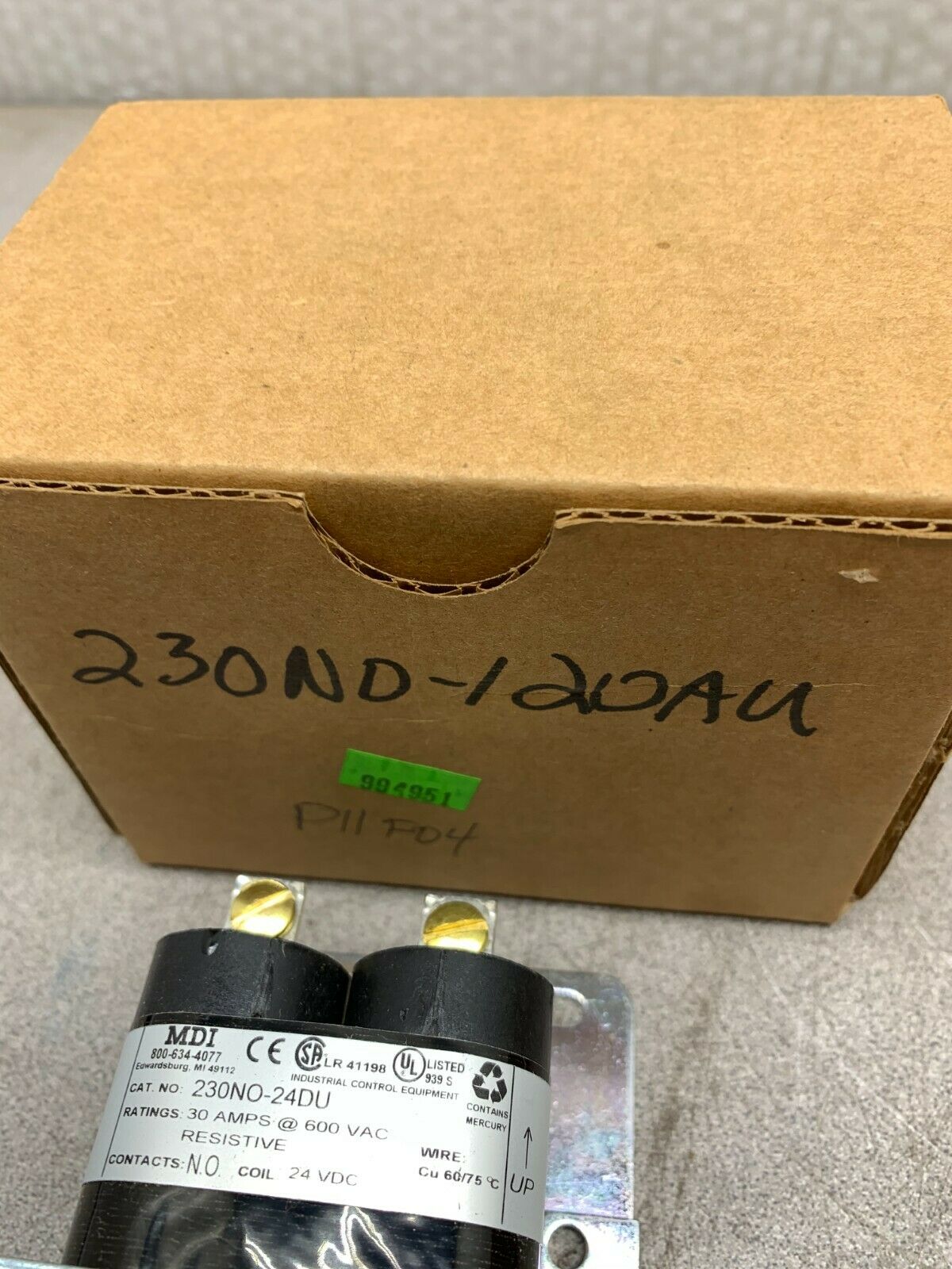 NEW MDI CONTACTOR 230NO-24DU