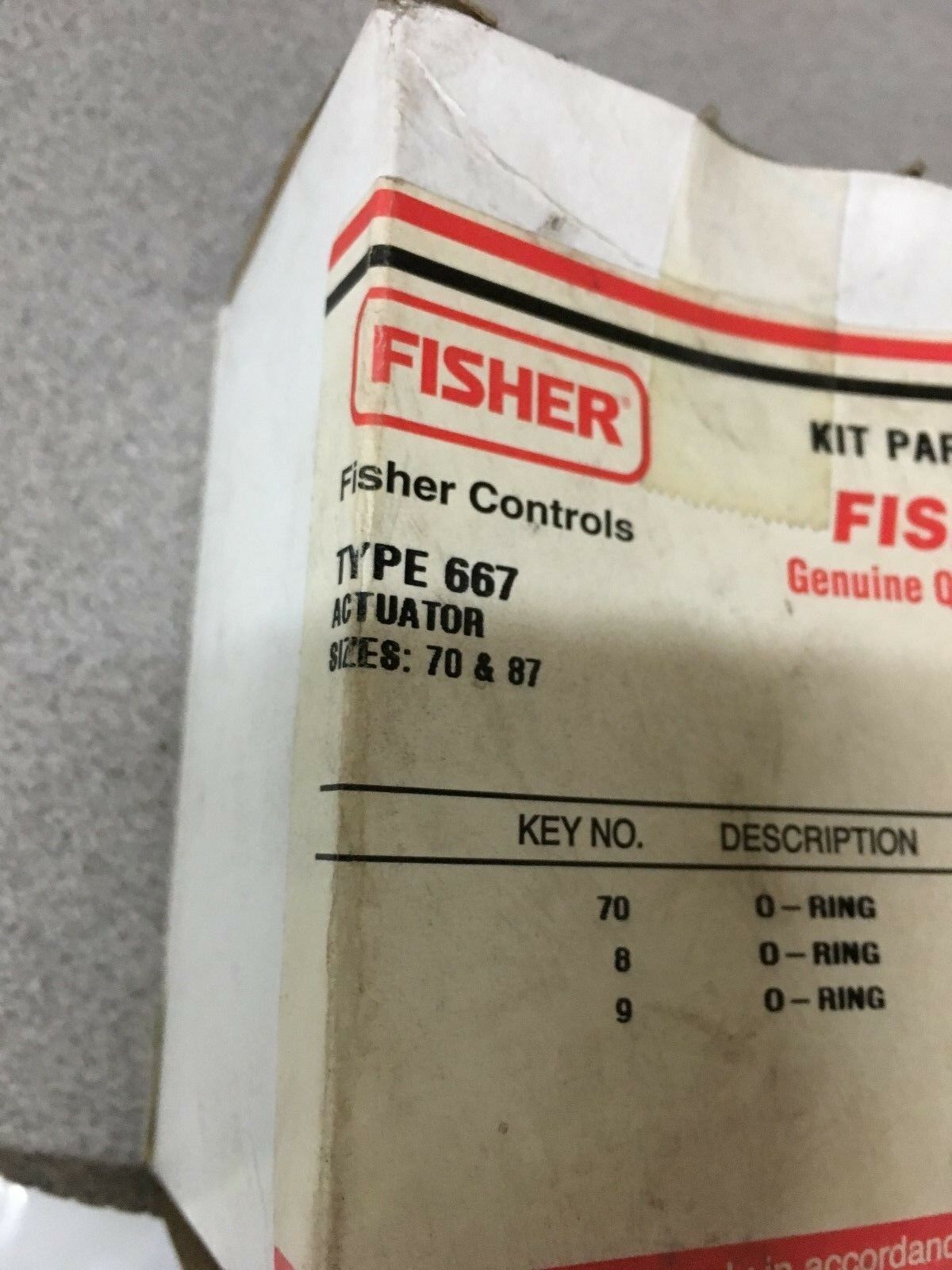 NEW IN BOX FISHER ACTUATOR REPAIR KIT R667X000702