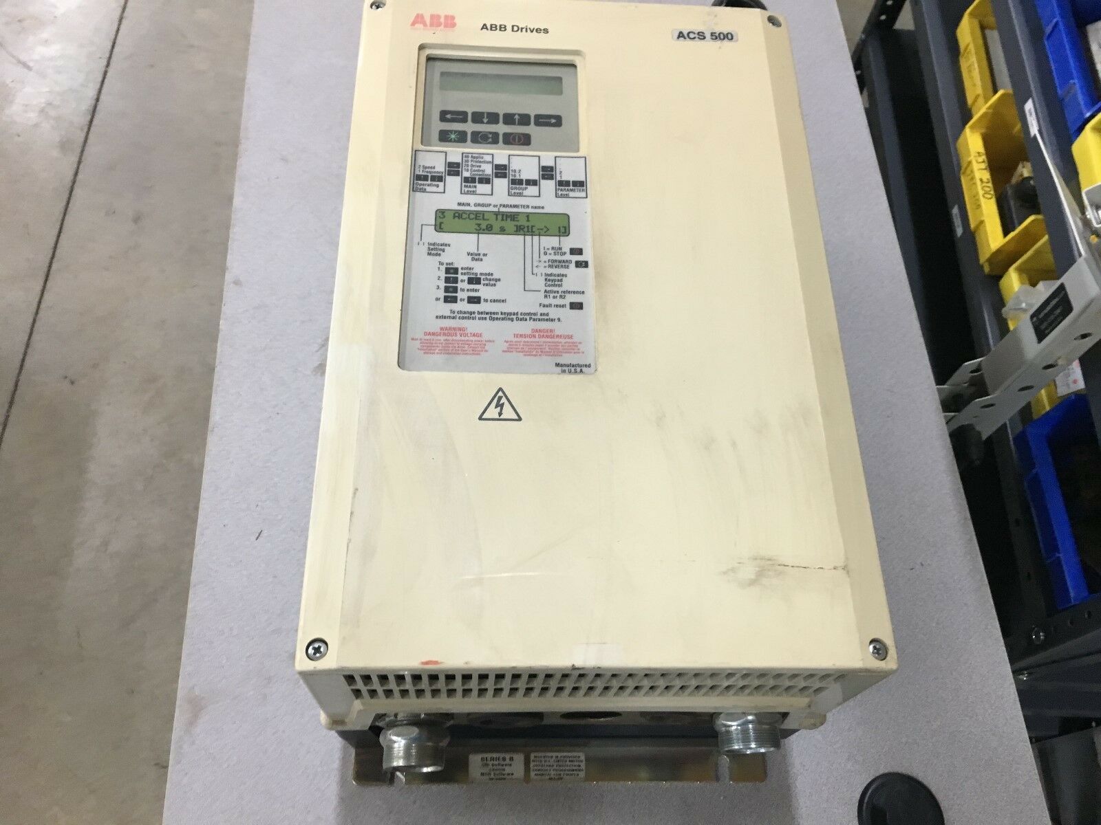 USED ABB ACS 500 15HP VARIABLE SPEED DRIVE ACS501-015-4-0AP2