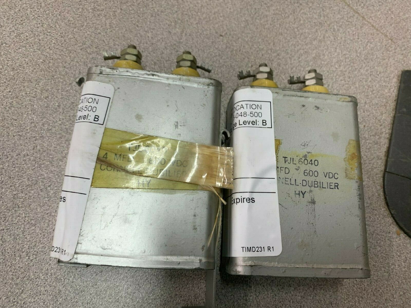 LOT OF 2 USED CORNELL DUBILER CAPACITORS TJL6040