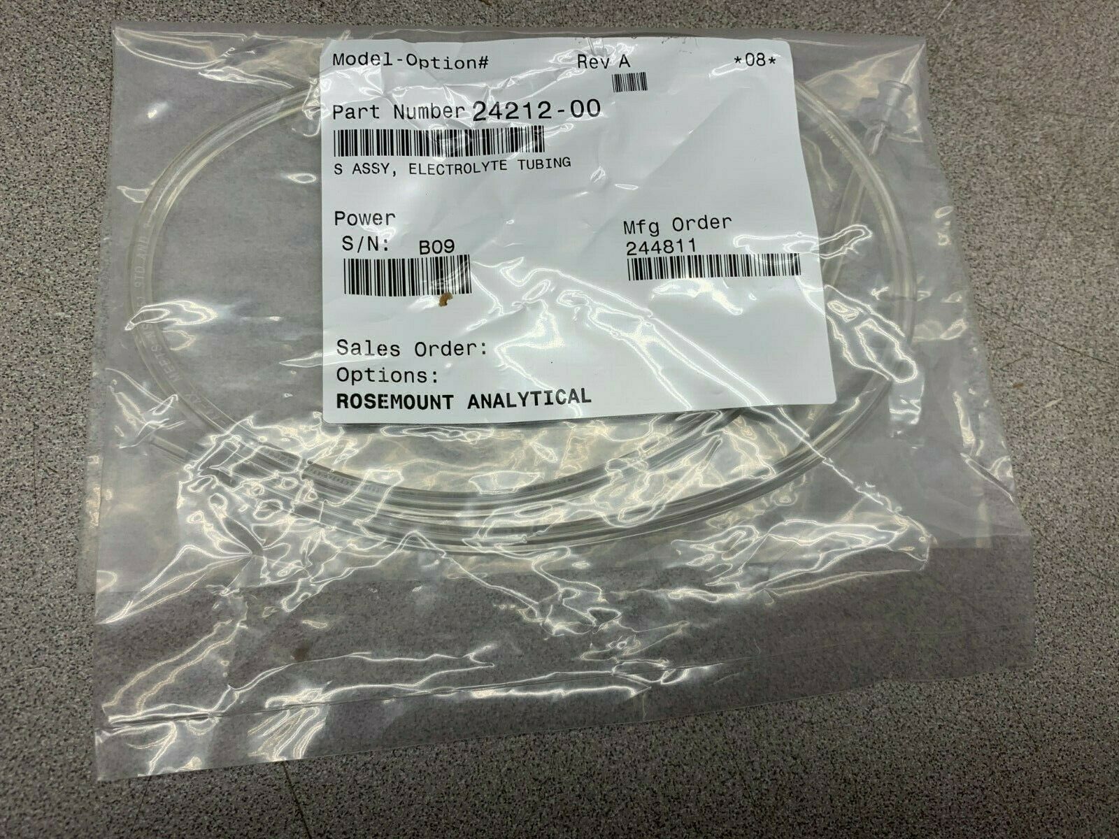 NEW IN BAG ROSEMOUNT ELECTROLYTE TUBING 24212-00