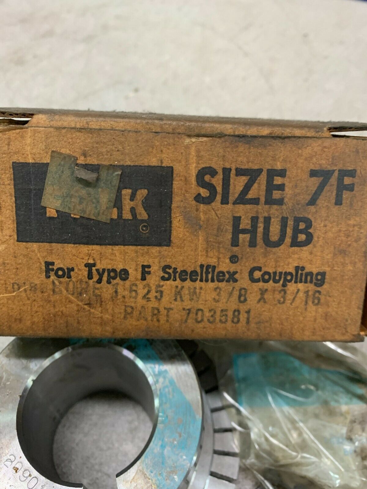 NEW IN BOX FALK 703581 SIZE 7F STEELFLEX COUPLING HUB 1.625 KW 3/8 X 3/16