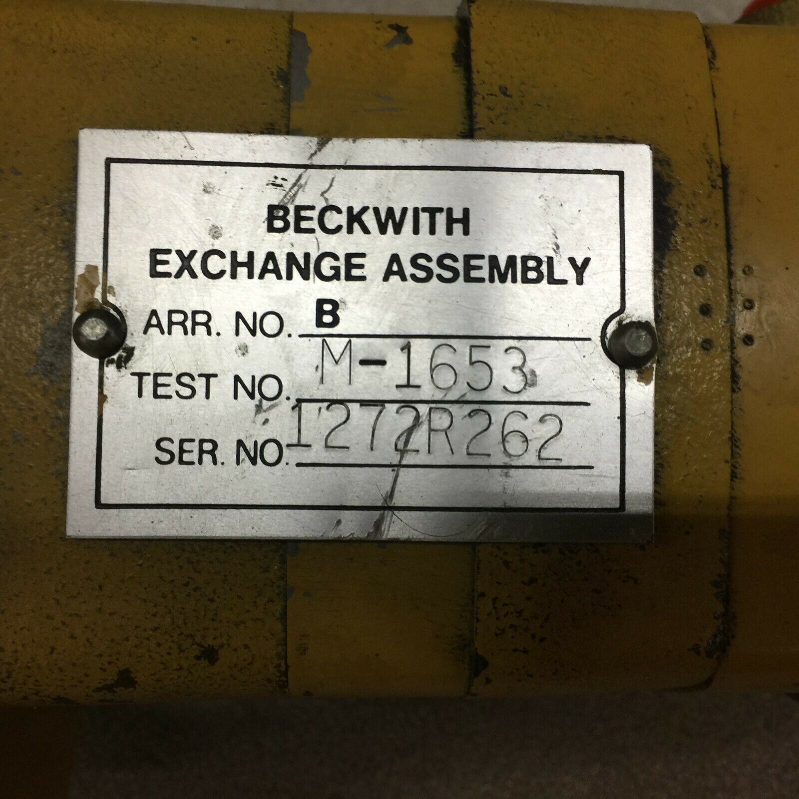 USED BECKWITH HYDRAULIC PUMP M-1653 / 1272R262