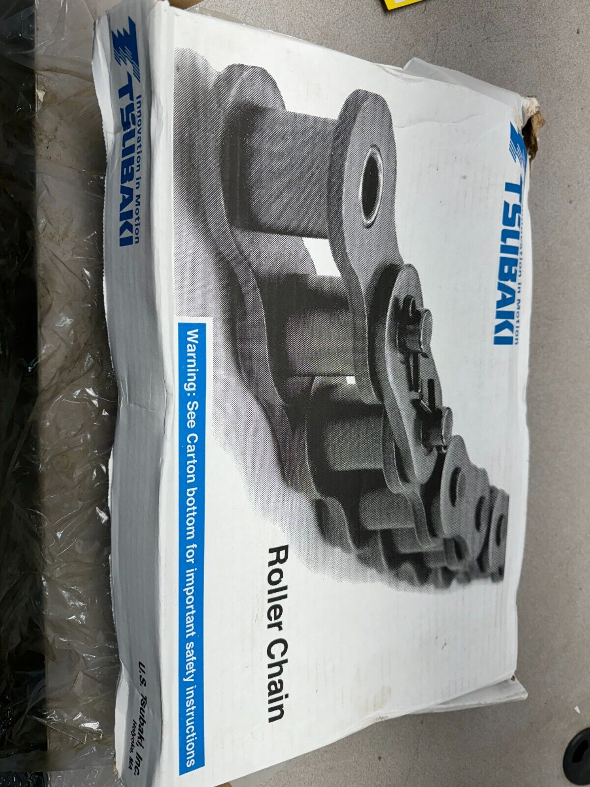 NEW U.S. TSUBAKI ROLLER CHAIN 10FT. RIVETED 120 RIV. WITH MASTERLINK