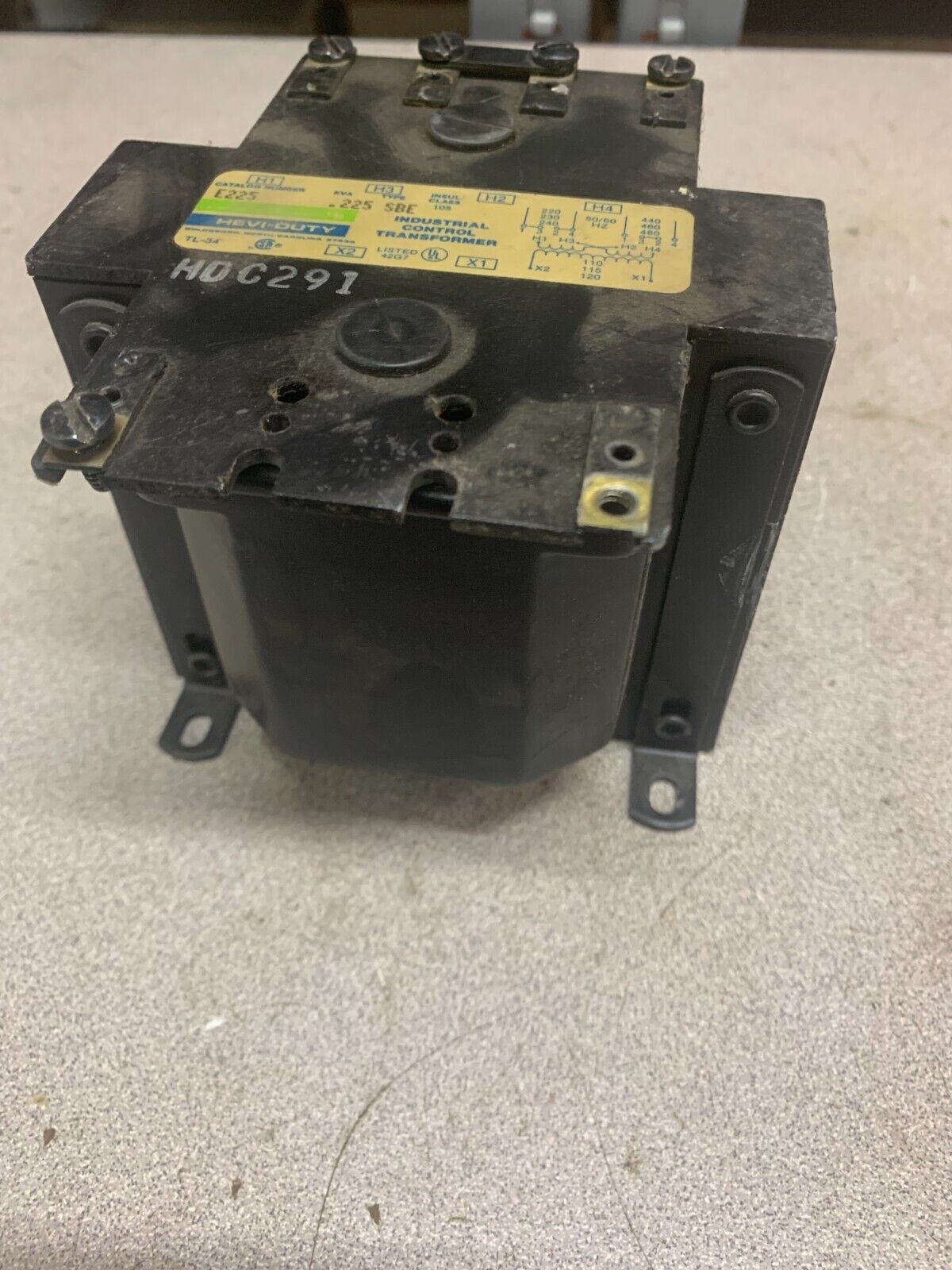 USED SOLA HEVI-DUTY .225 SBE INDUSTRIAL CONTROL TRANSFORMER E225