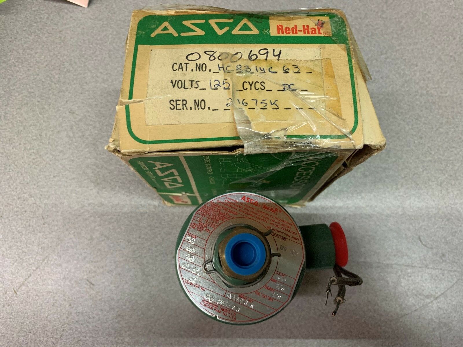 NEW IN BOX ASCO VALVE HC8314C63