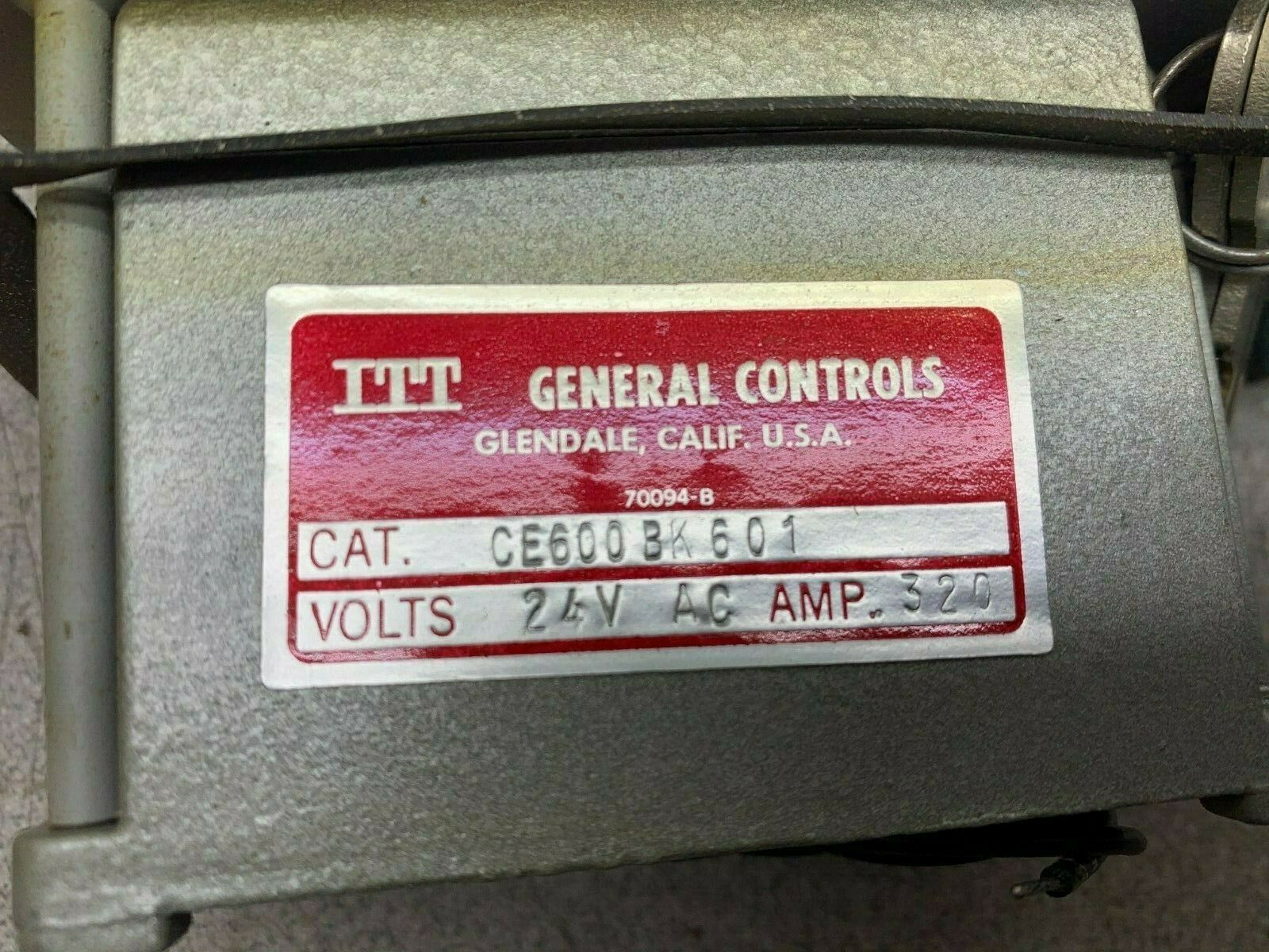 NEW IN BOX ITT CONTROLS 24V. 60HZ PART CE600BK601