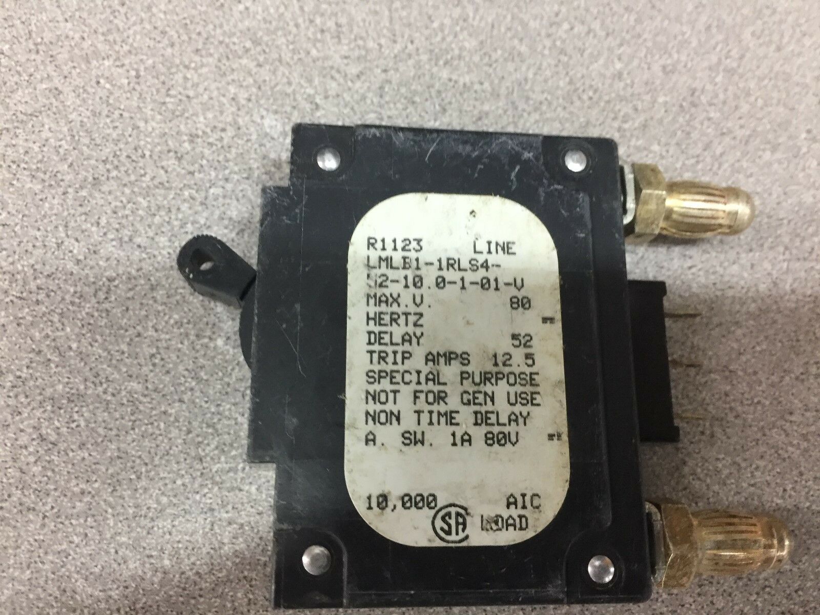 USED AIRPAX BREAKER LMLB1-1RLS4-52-10.0-1-01-V