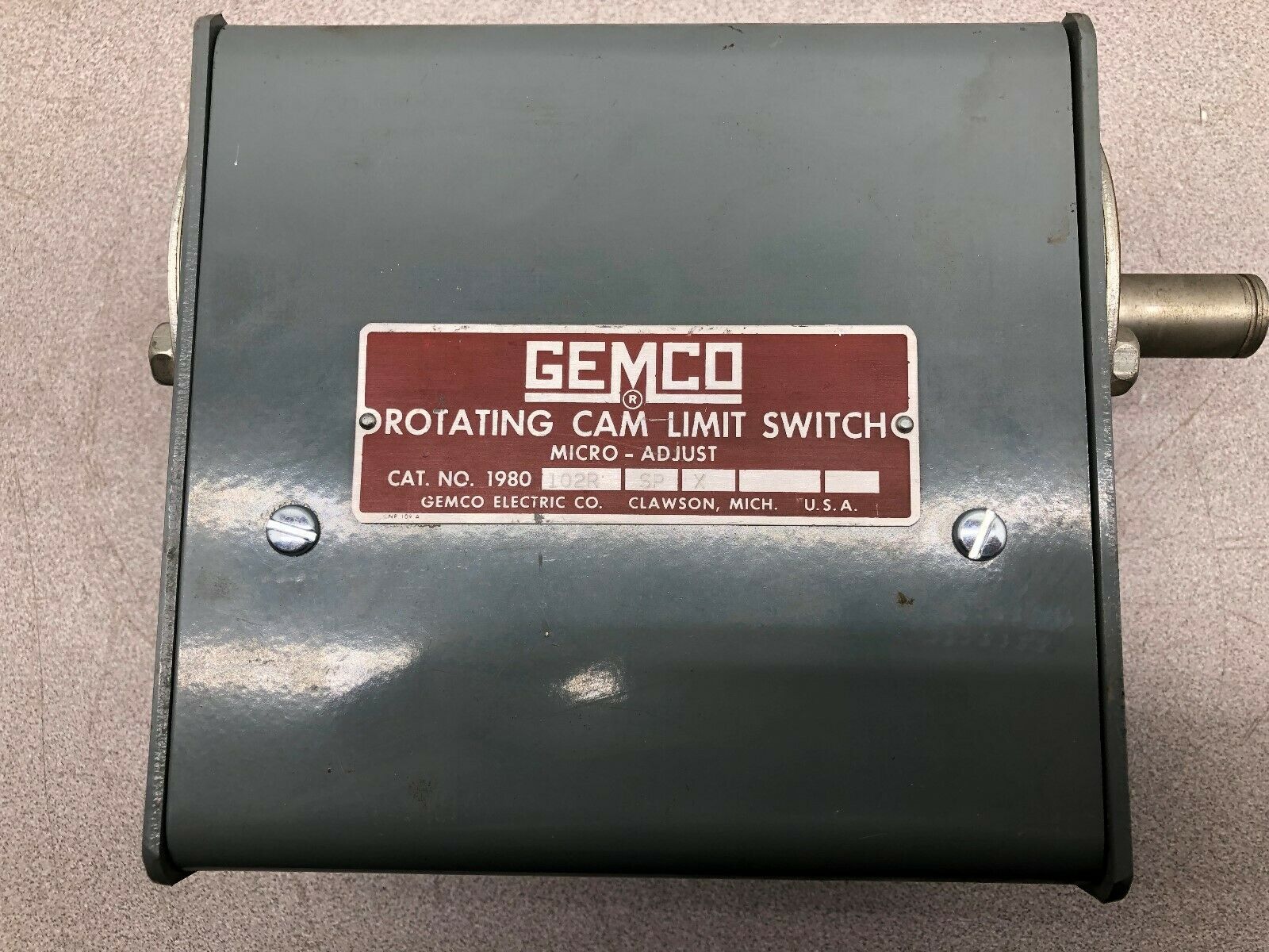 NEW NO BOX GEMCO ROTATING CAM LIMIT SWITCH 1980-102R-SP-X