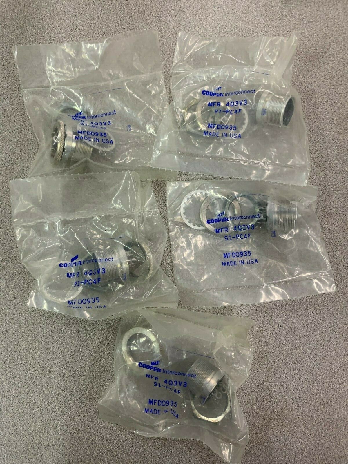 LOT OF 5 NEW IN BAG COOPER RECEPTACLE MFR4Q3V3