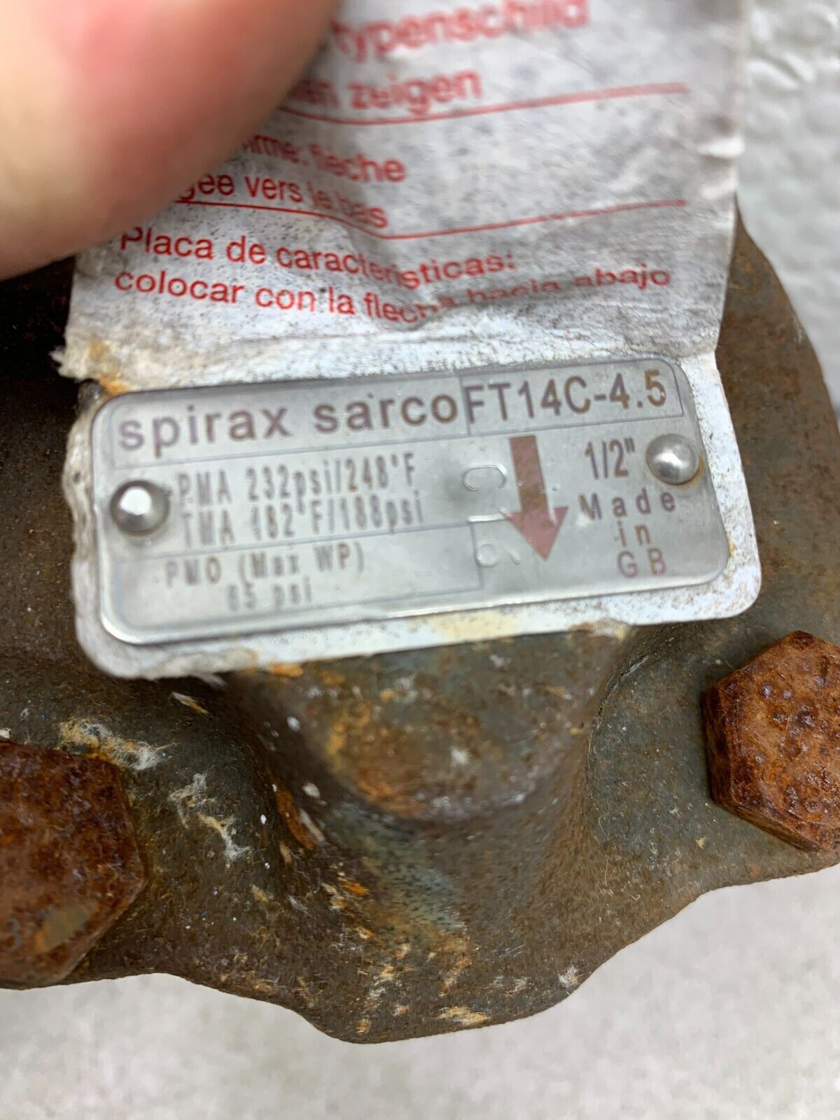 NEW OLD STOCK SPIRAX SARCO 1/2" BALL FLOAT STEAM TRAP FT14C-4.5