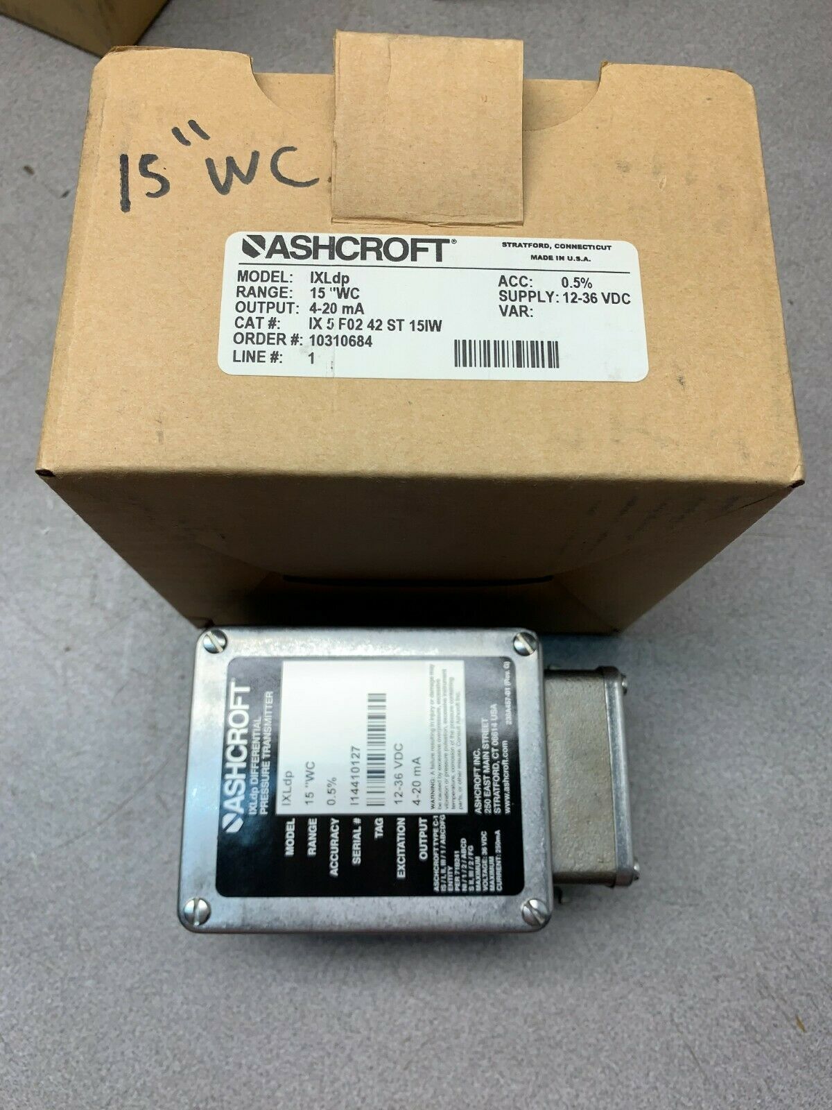 NEW IN BOX ASHCROFT PRESSURE TRANSMITTER IXLDP