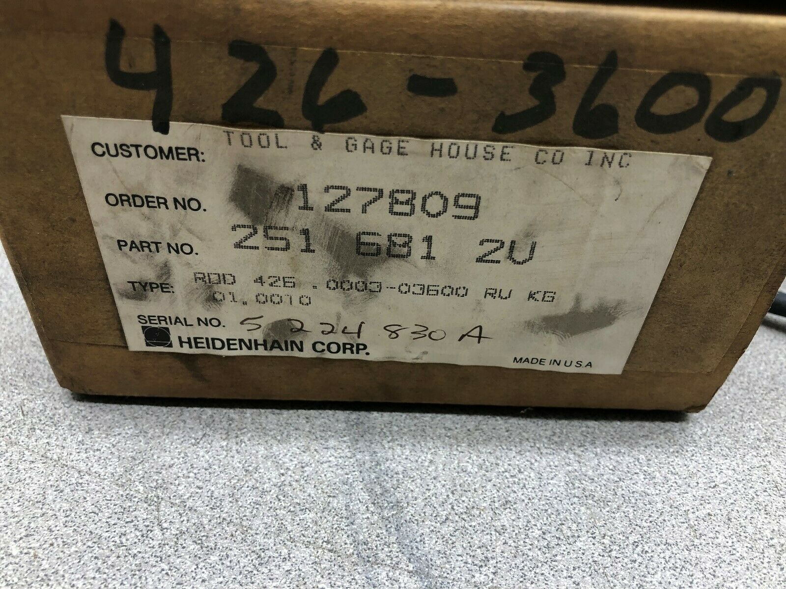 NEW IN BOX HEIDENHAIN ROTORY ENCODER ROD426.0003-03600