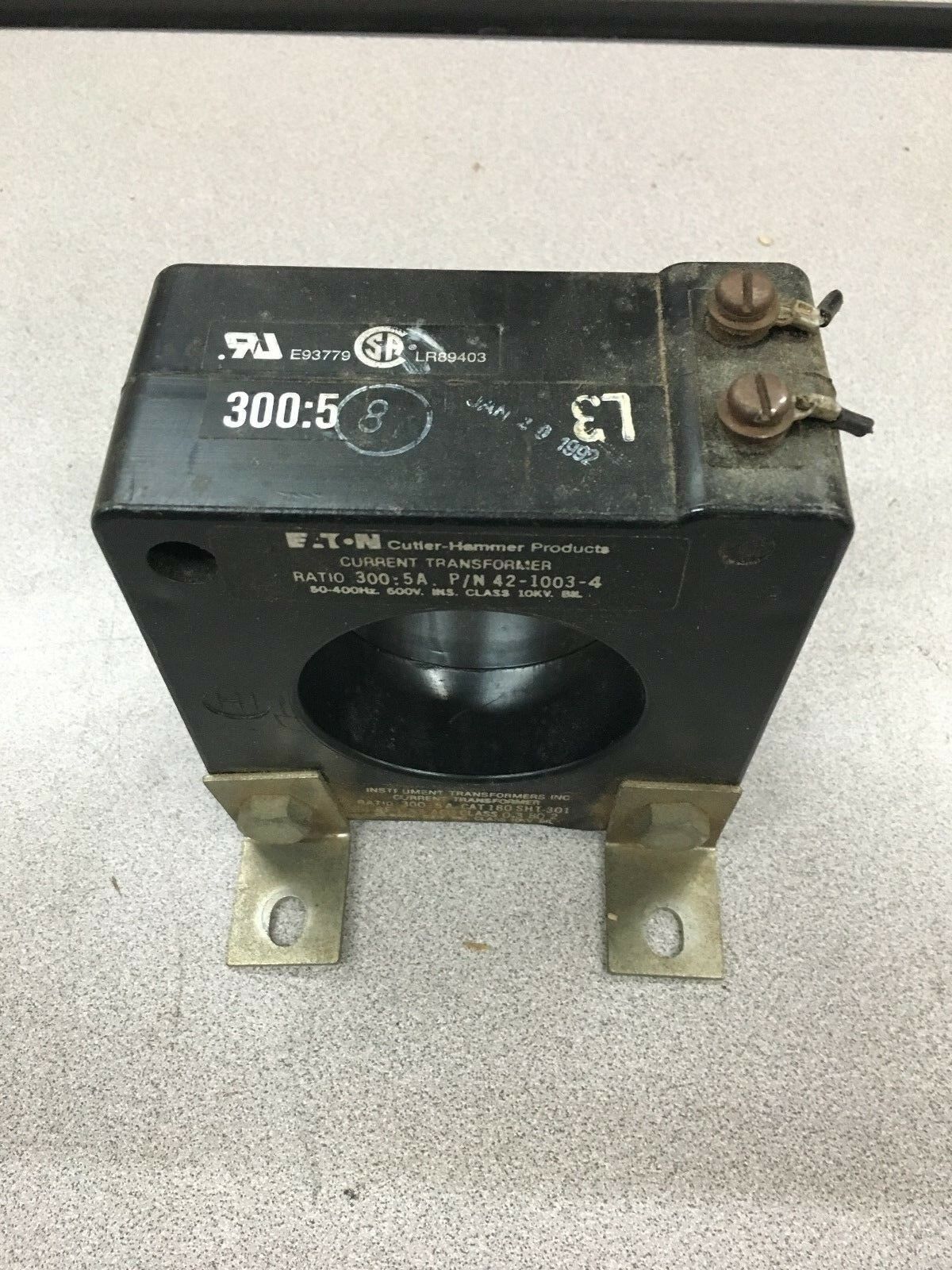 USED CUTLER-HAMMER CURRENT TRANSFORMER EATON 42-1003-4