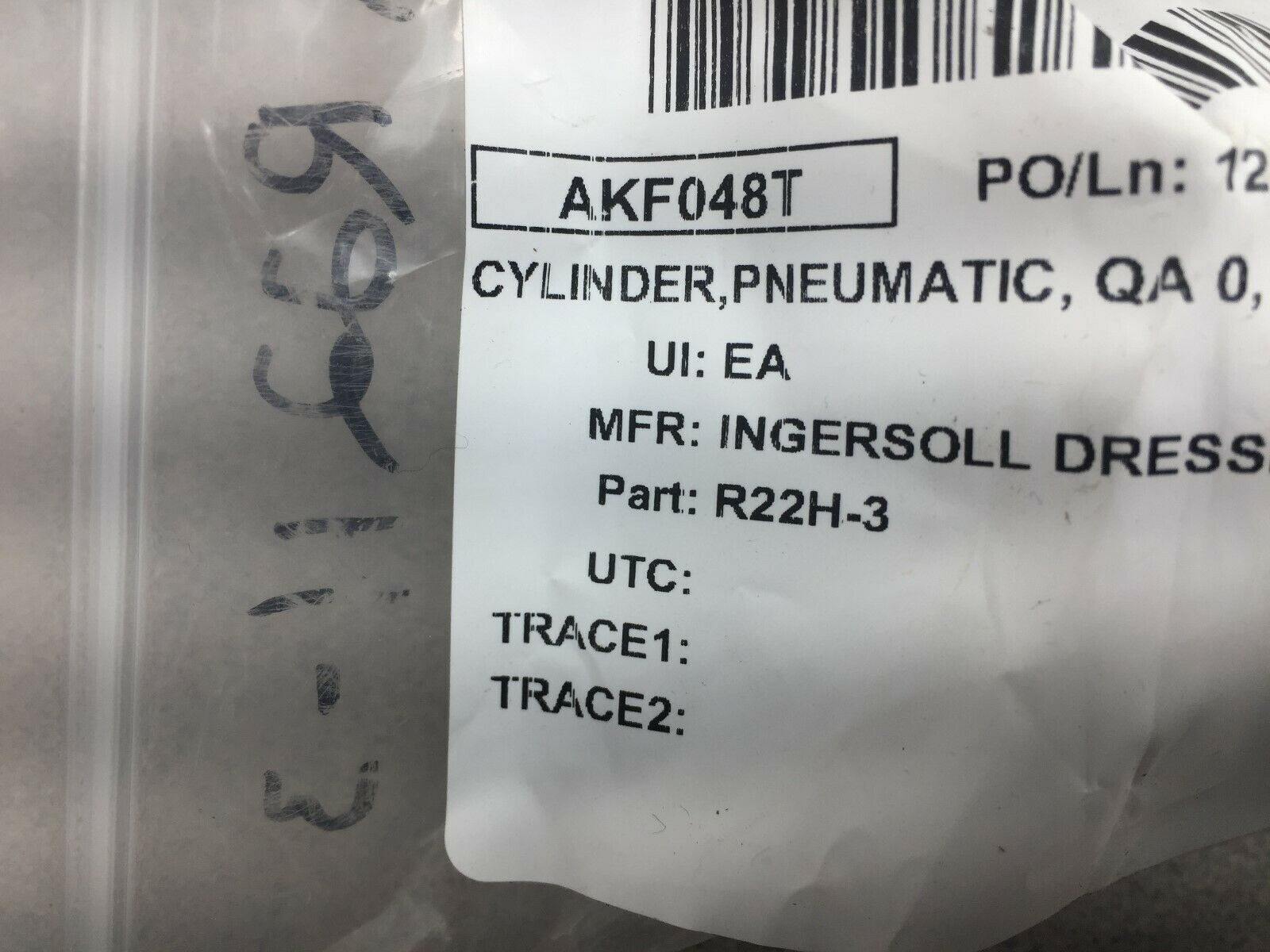 NEW IN BAG INGERSOLL RAND PUEUMATIC CYLINDER R22H3