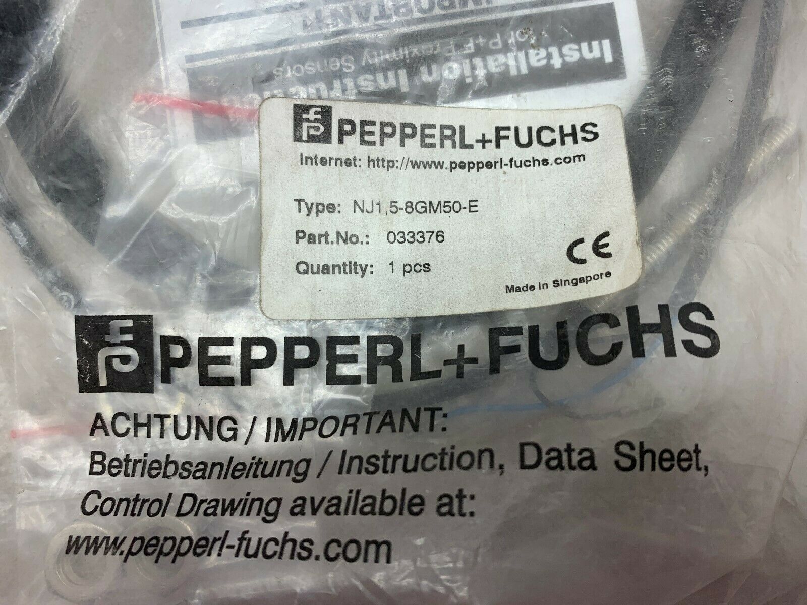 NEW NO BOX PEPPERL+FUCHS SENSOR 033376