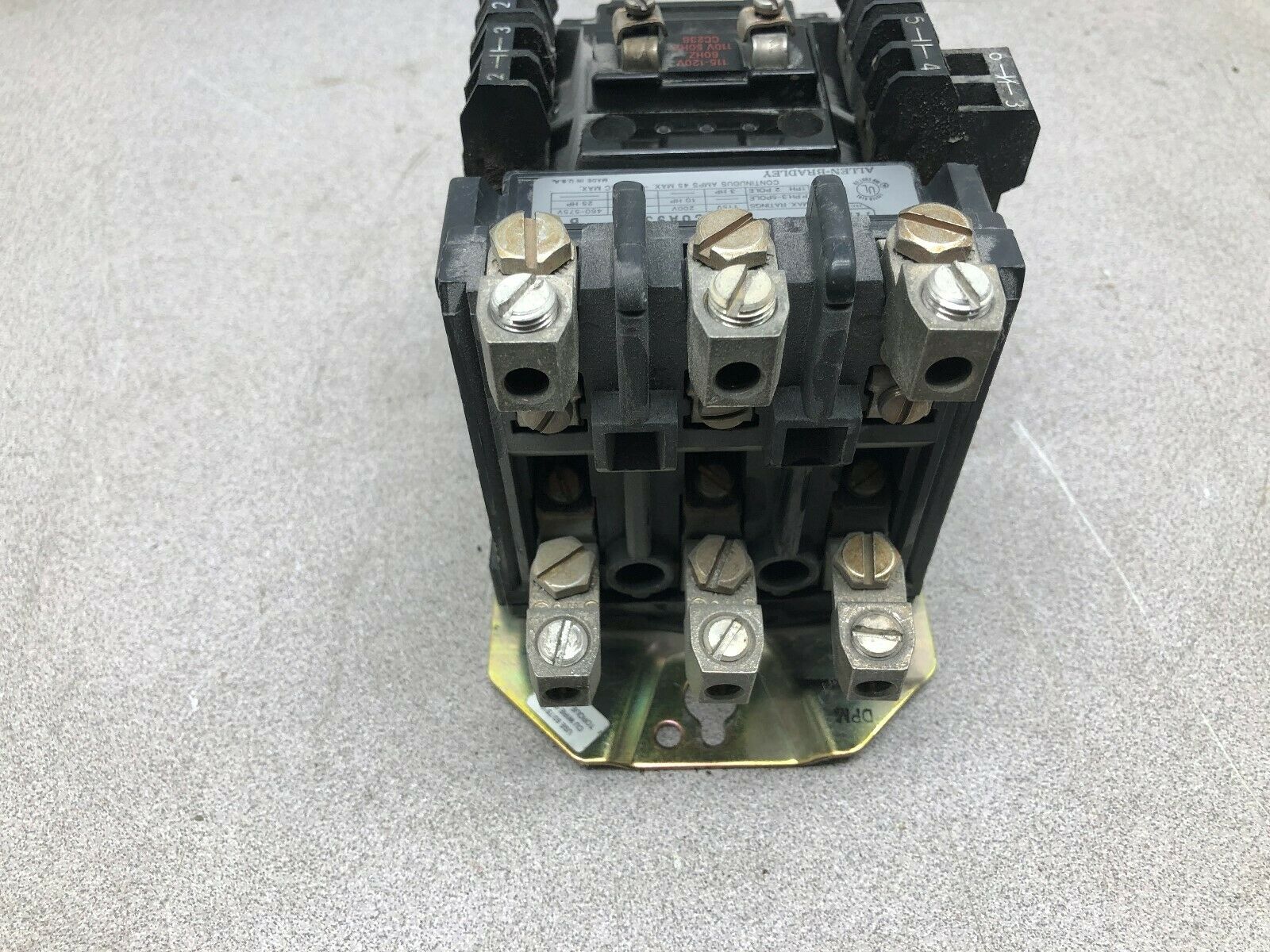 USED ALLEN BRADLEY SIZE 2 45 AMPS 3 PH 120 VAC COIL CONTACTOR 500-C0A930