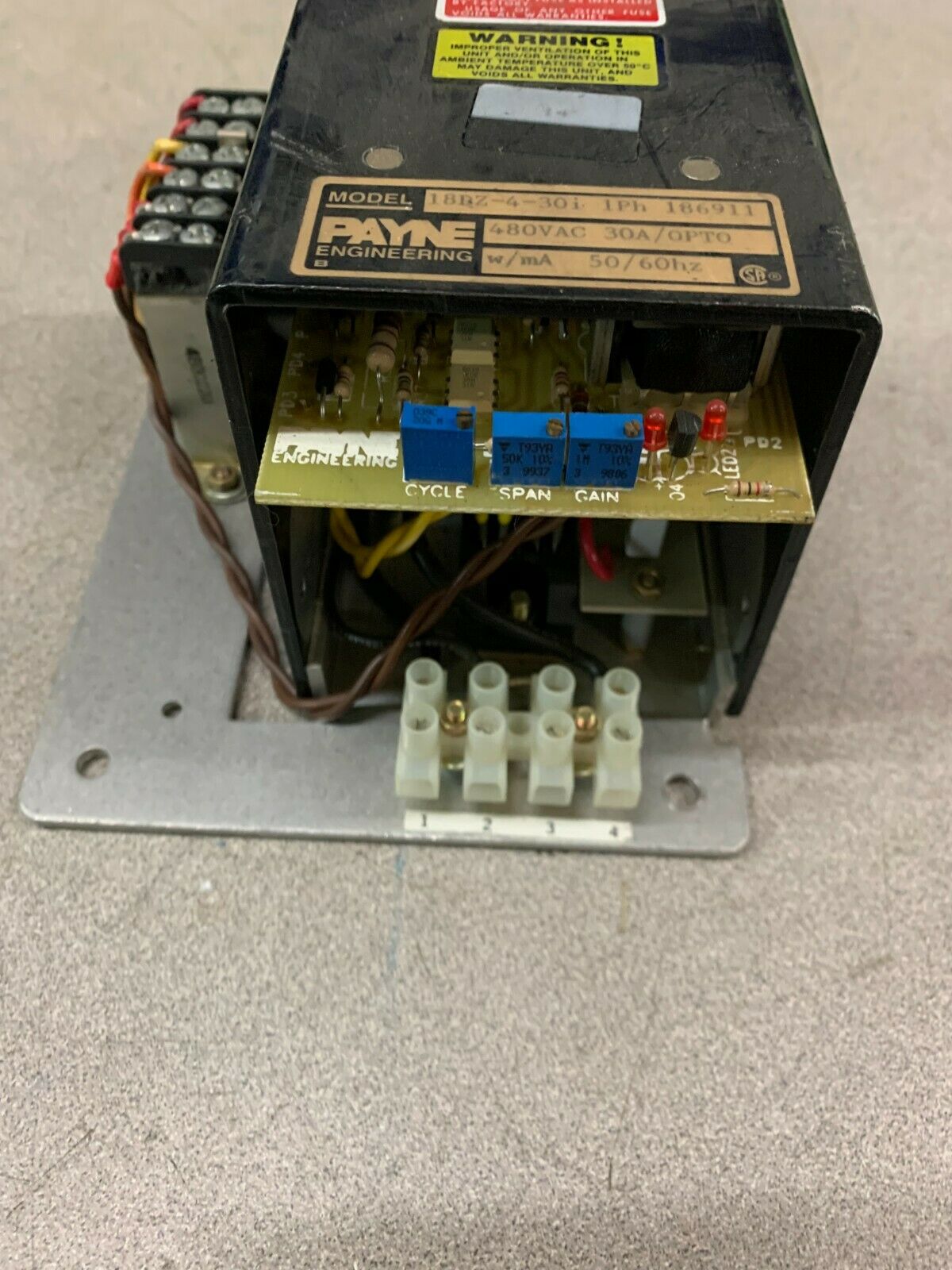 USED PAYNE ENGINEERING POWER CONTROL 18DZ-4-30I 1PH 186911