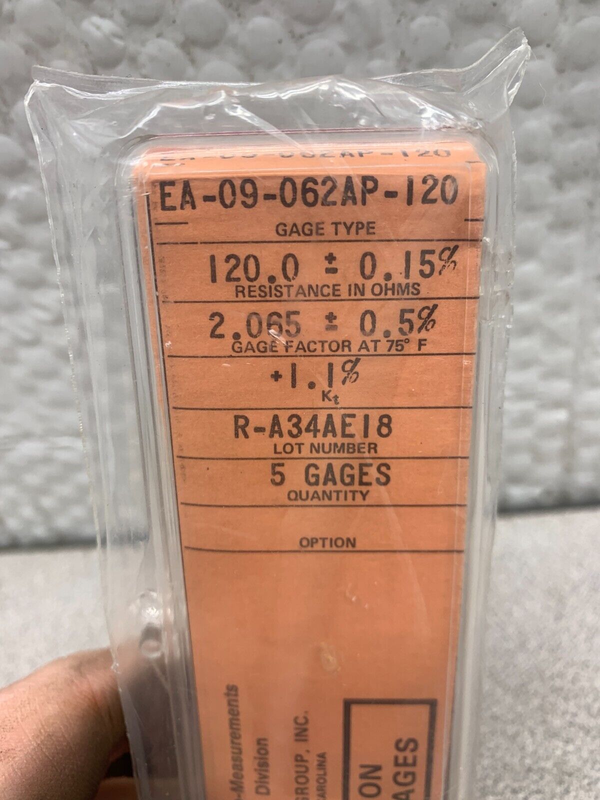 PACK OF 5 NEW MICRO-MEASUREMENTS PRECISION STRAIN GAGES EA-09-062AP-120