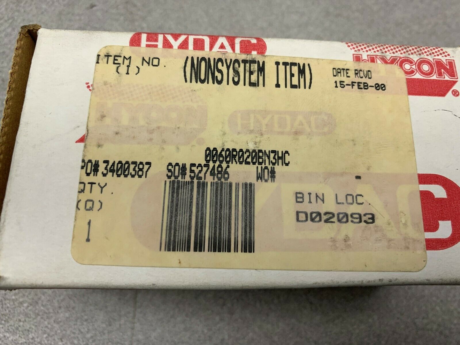 NEW IN BOX HYDAC FILTER 02059094