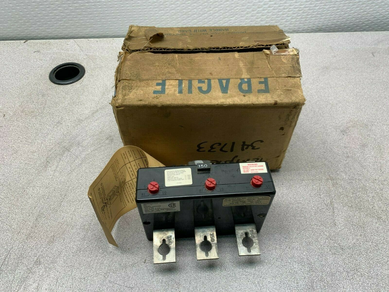 NEW IN BOX WESTINGHOUSE 150AMP TRIP UNIT HKA3150T