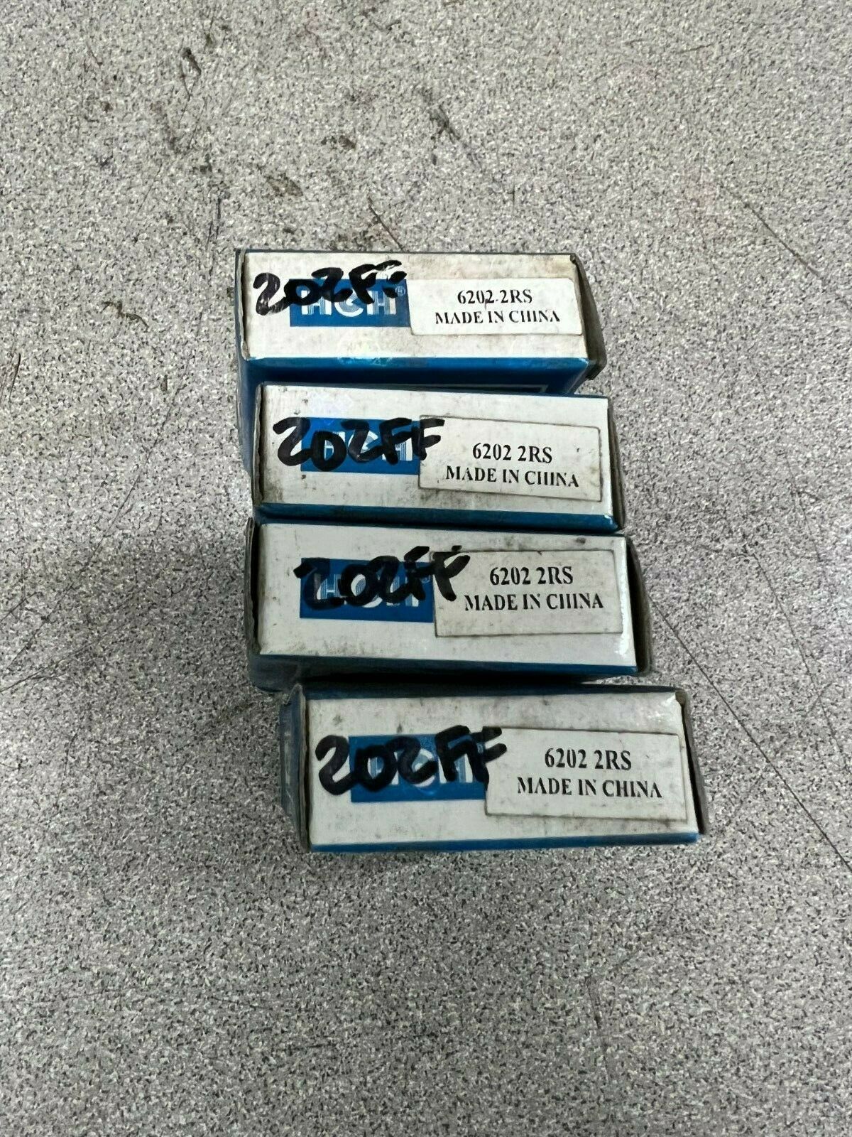 LOT OF 4 NEW IN BOX HCH BALL BEARING 6202 2RS