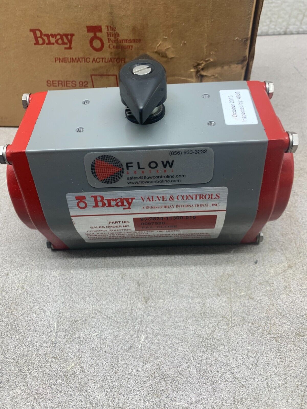 NEW IN BOX BRAY PNEUMATIC ACTUATOR 93-0834-11300-015