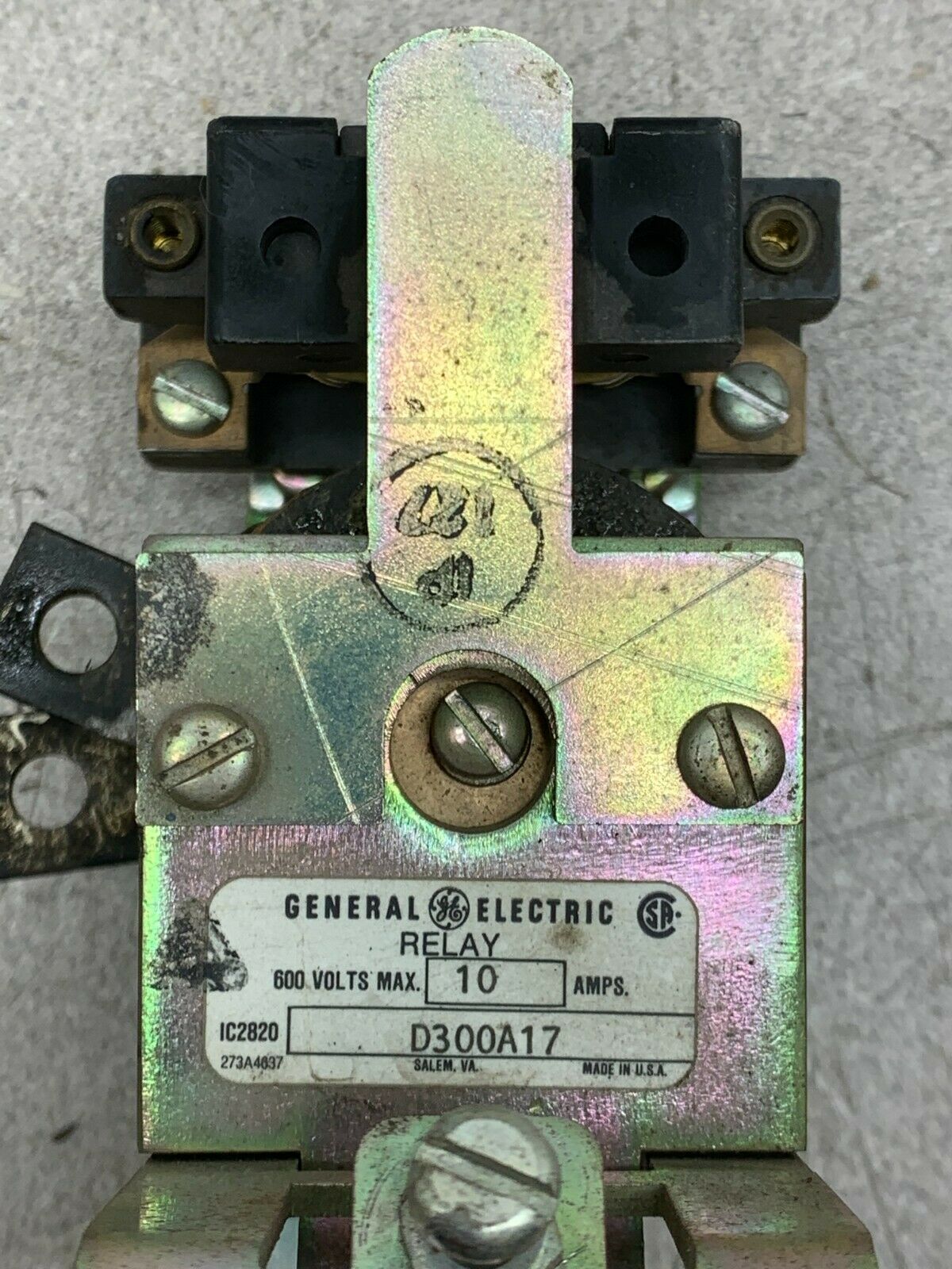 NEW OLD STOCK GENERAL ELECTRIC 600V. RELAY IC2820D300A17