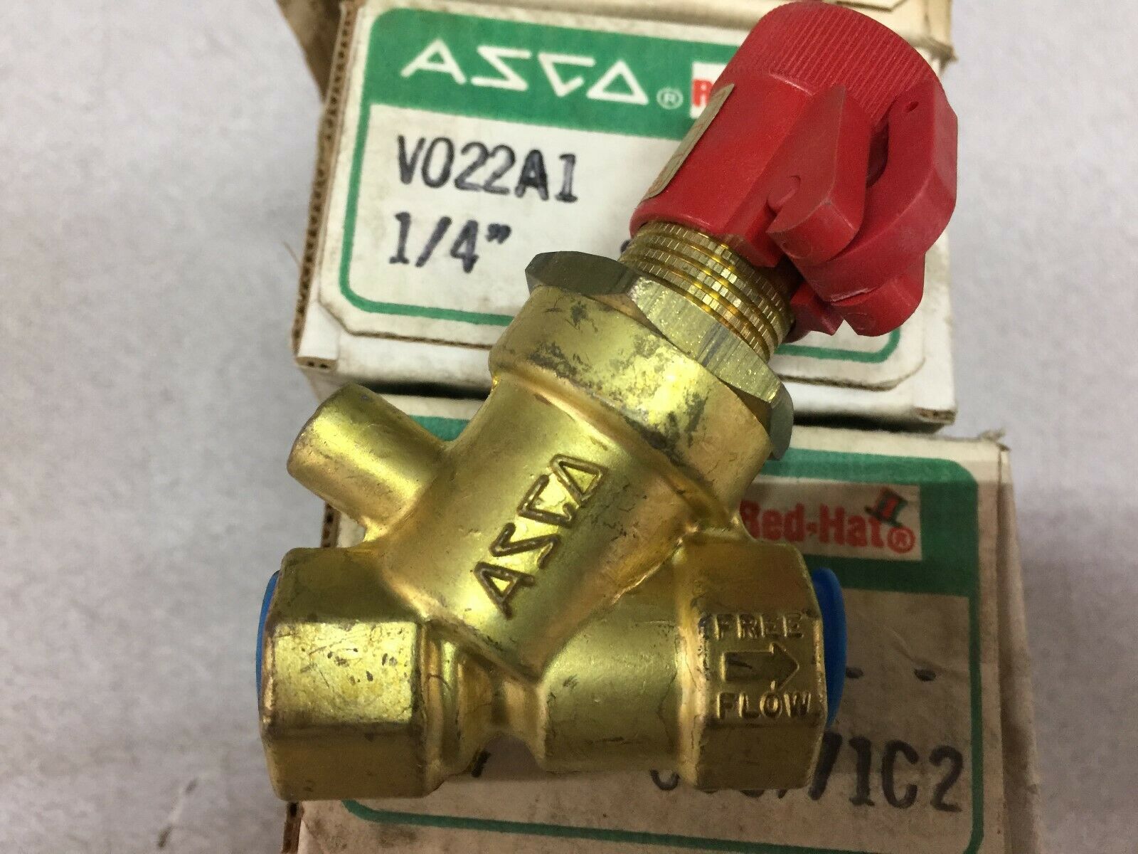 NEW IN BOX (LOT OF 4) ASCO 1/4" FLOW CONTROL VALVE V022A1