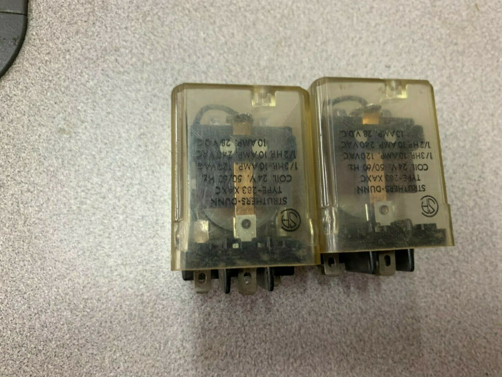 LOT OF 2 USED STRUTHERS-DUNN RELAY 283-XAXC