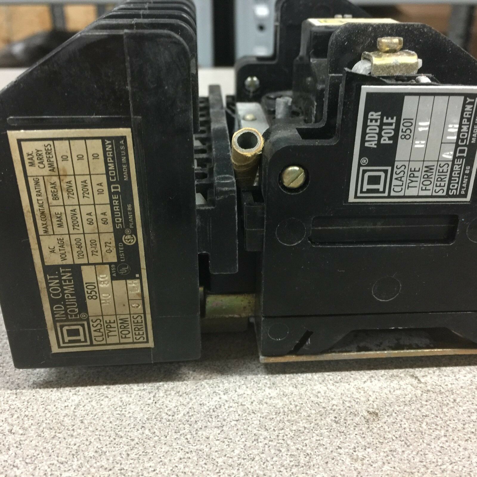 USED SQUARE D IDUSTRIAL CONTACTOR 8501 HO 80