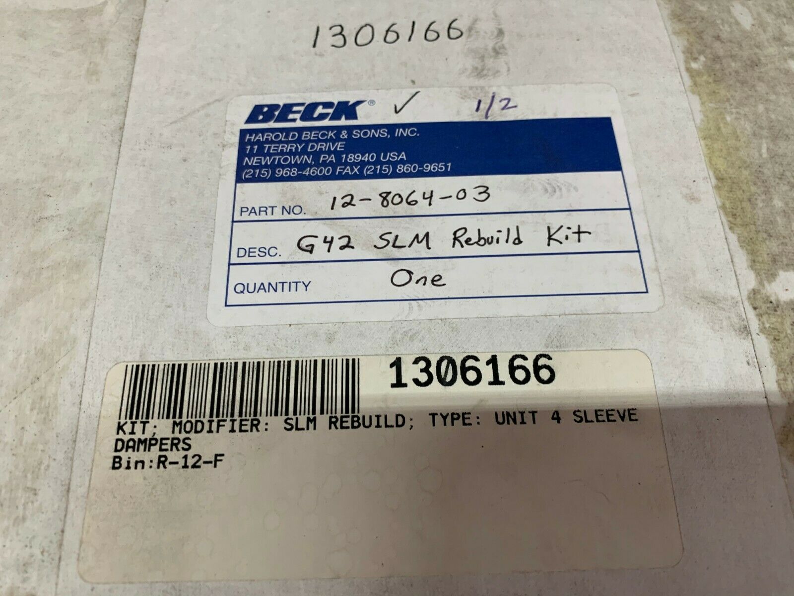 NEW IN BOX BECK Self-locking Mechanism Slm Rebuild Kit 12-8064-03