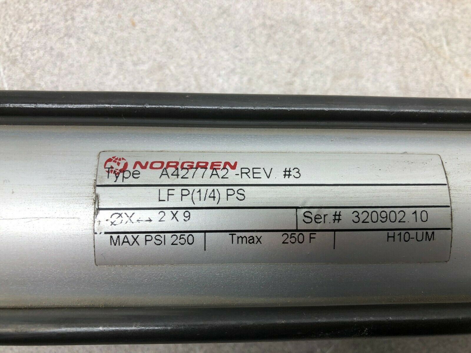 NEW NO BOX NORGREN A4277A2-REV#3 PNEUMATIC CYLINDER LFP(1/4)PS