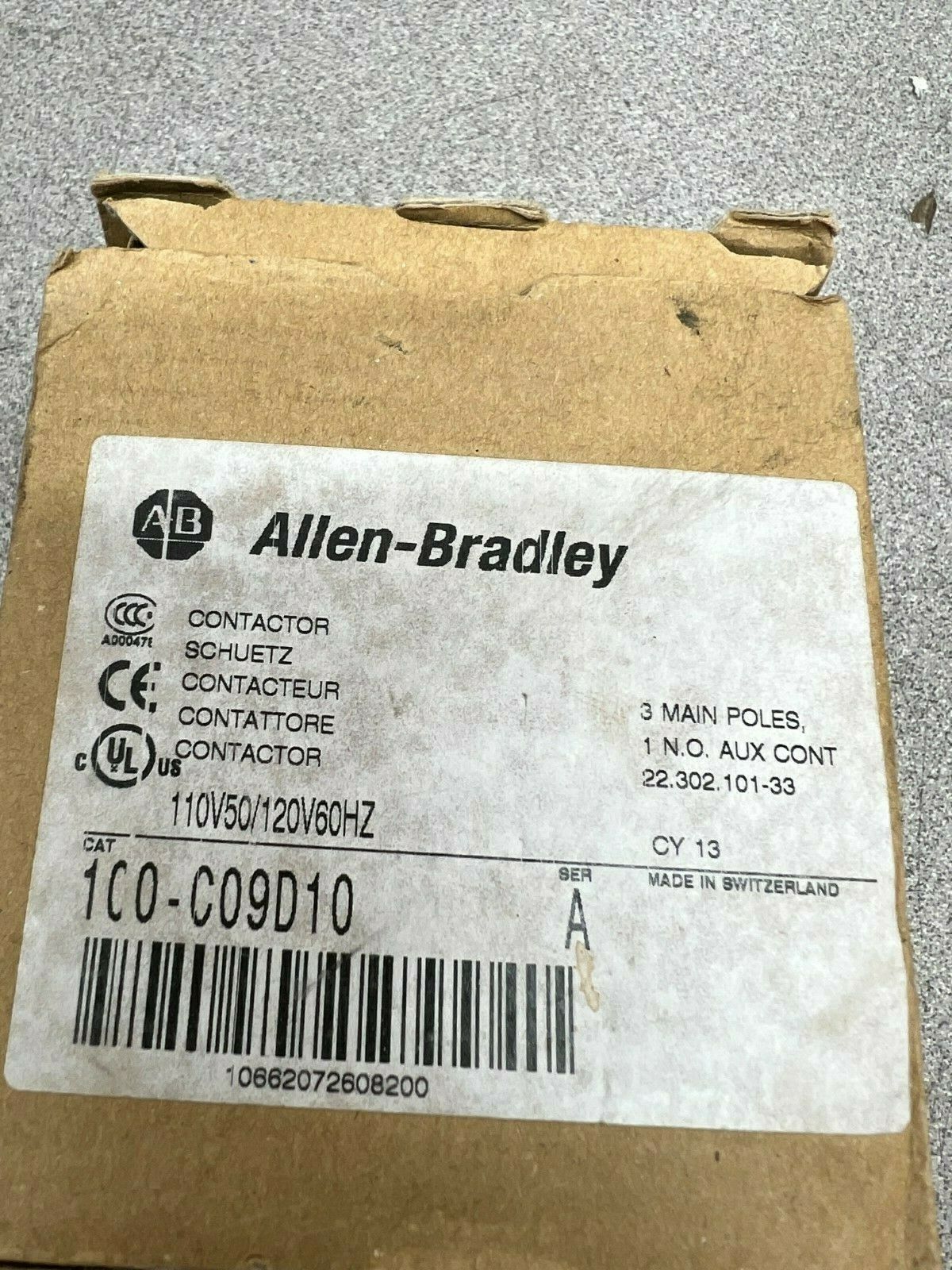 NEW IN BOX ALLEN BRADLEY CONTACTOR 1C0-C09D10 SERIES A