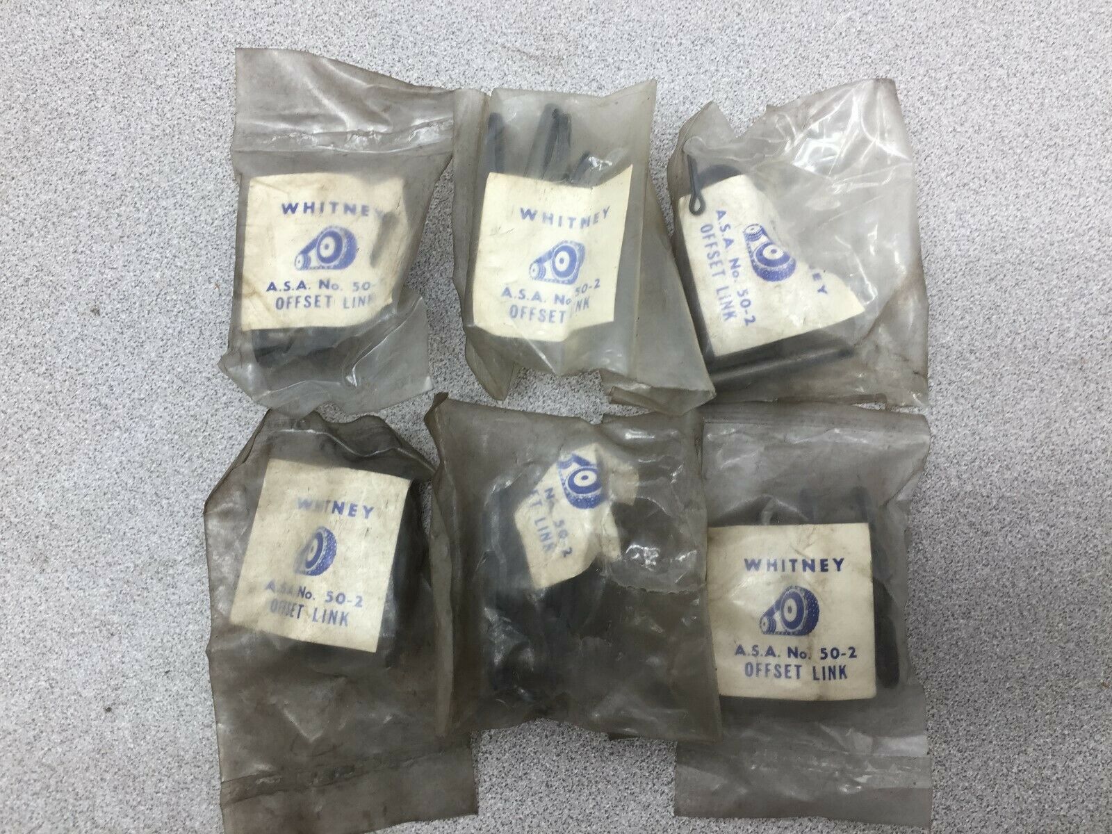 NEW IN PACK LOT OF 6 WHITNEY SIZE 50 OFFSET LINK A.S.A. NO 50-2