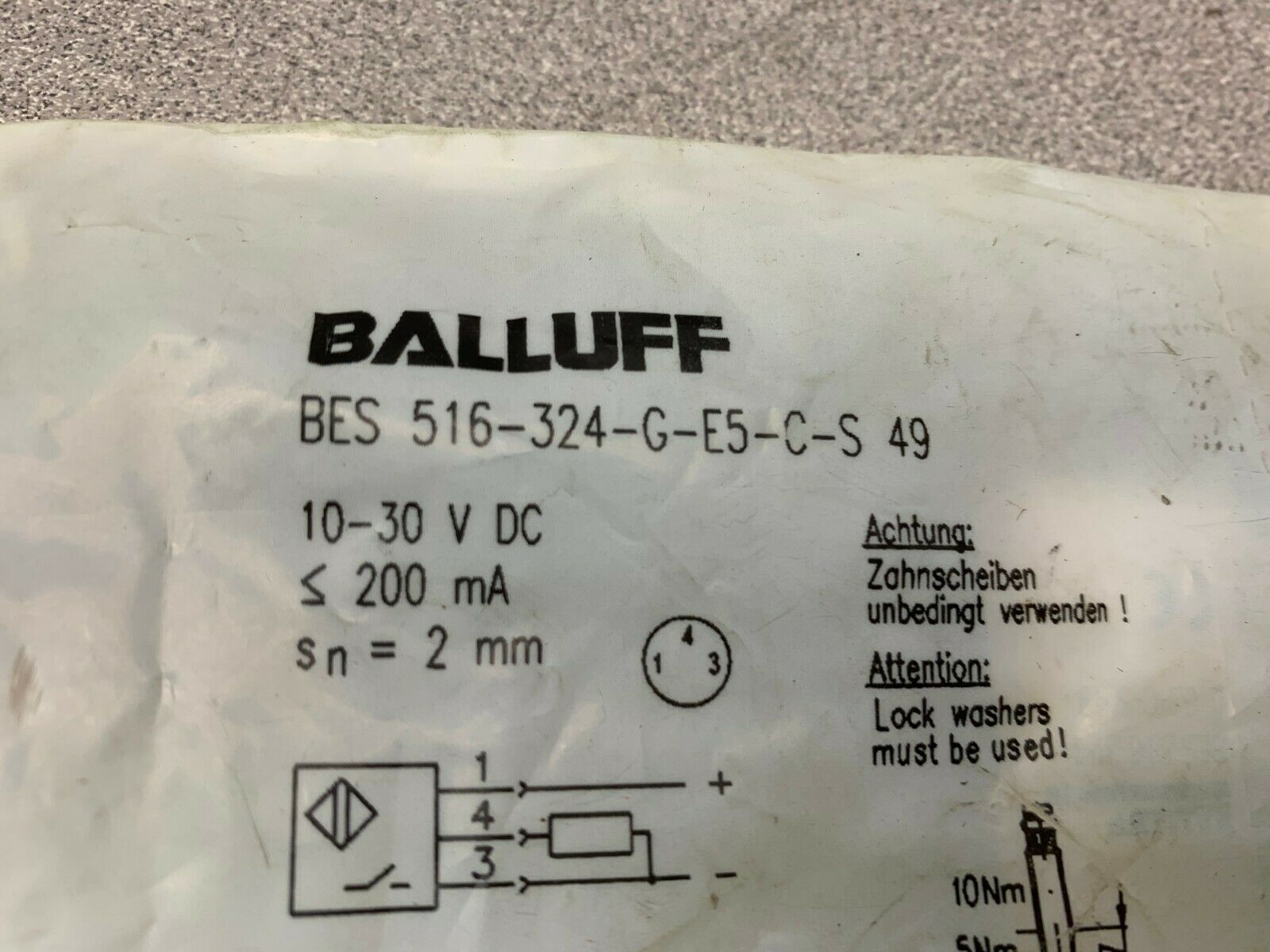 NEW IN PACKAGE BALLUFF SENSOR BES 516-324-G-E5-C-S 49