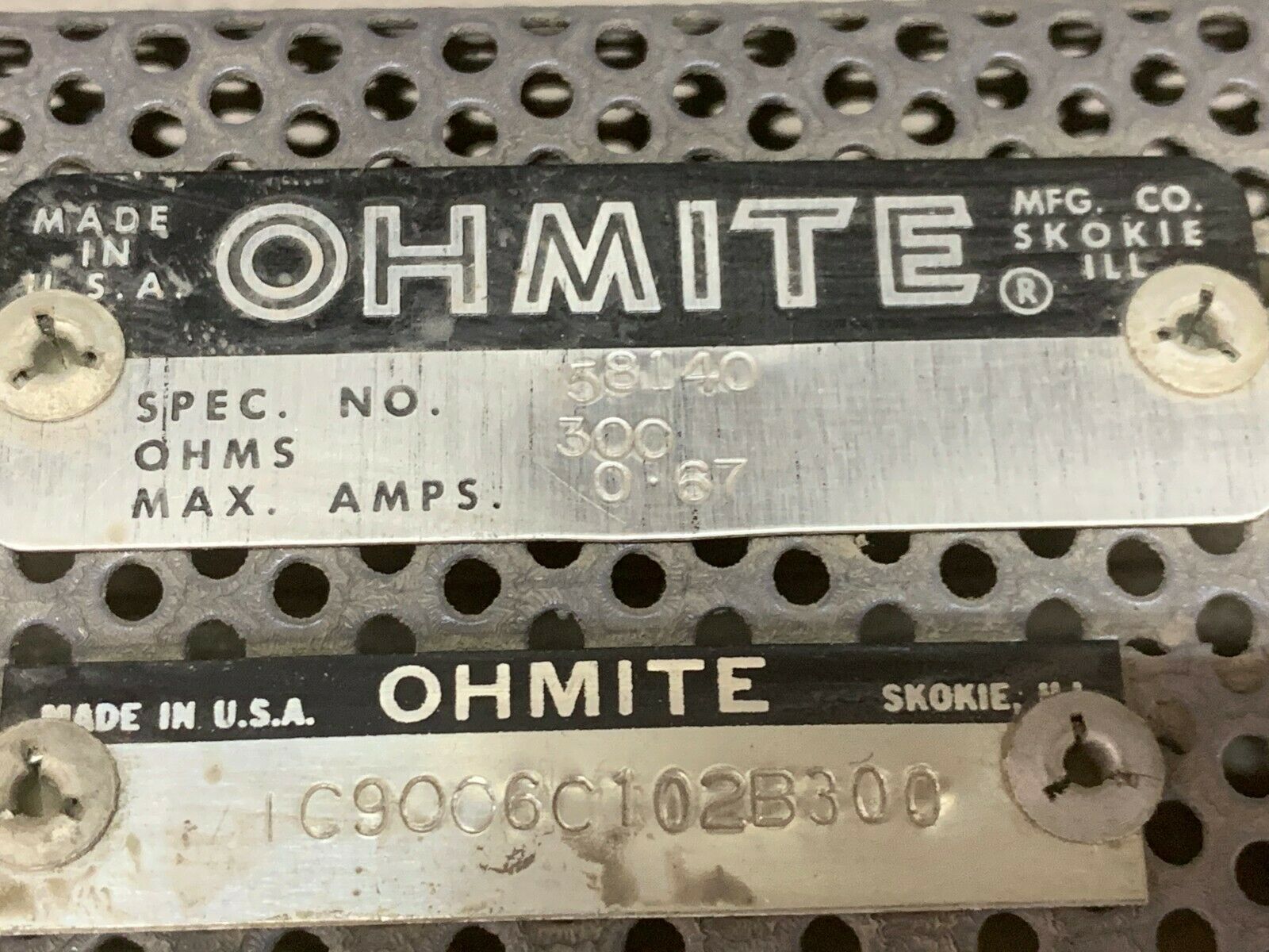 NEW NO BOX OHMITE 58140 RESISTOR IC9006C102B300