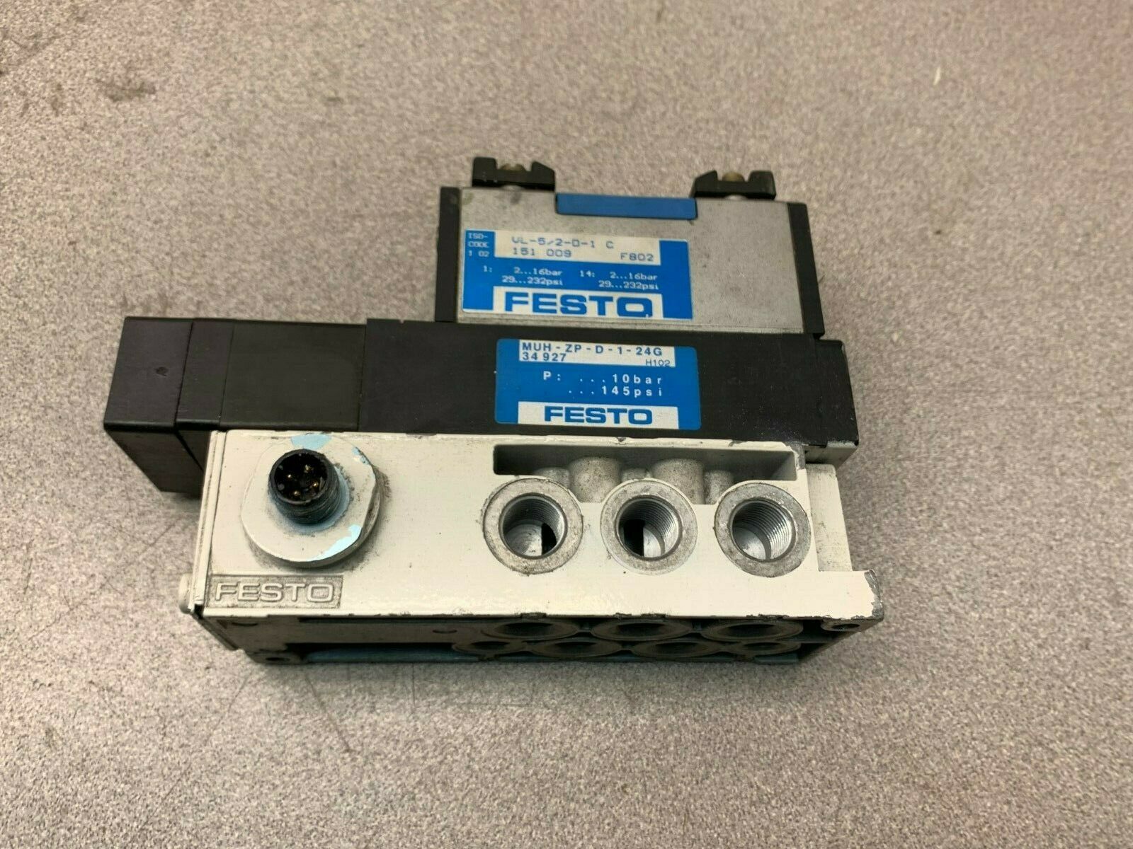 USED FESTO VL-5/2-D-1C VALVE MUH-ZP-D-1-24G