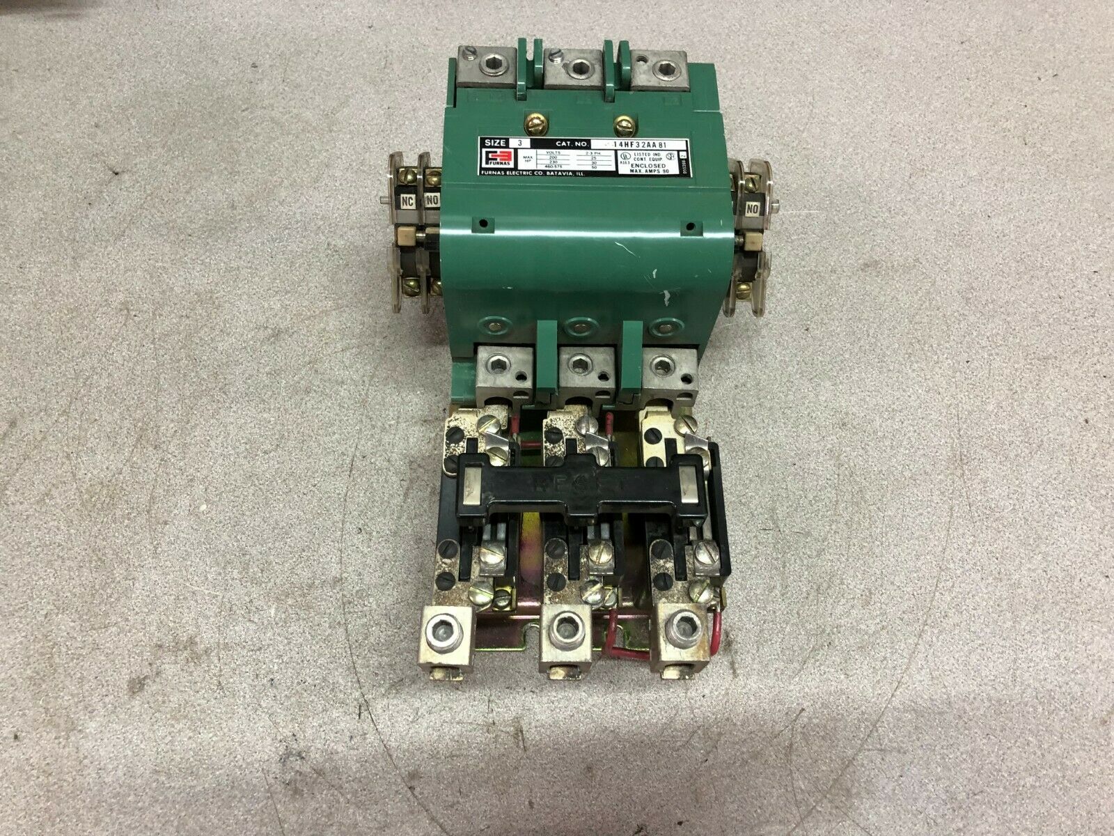 USED FURNAS SIZE 3 STARTER 110/120V. 190-240V. COIL 14HF32AA81 WITH 48HC38AA2