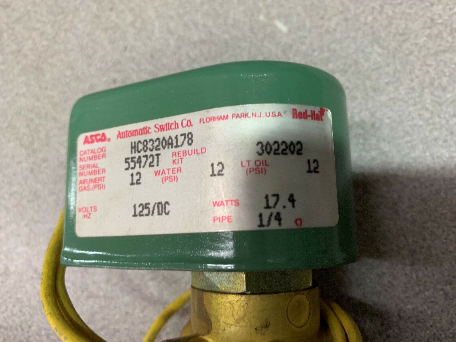 NEW NO BOX ASCO VALVE HC8320A178