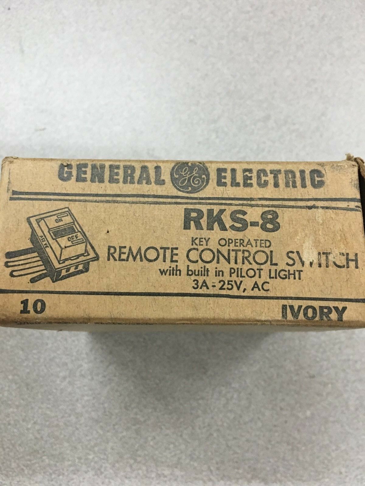 NEW BOX OF 10 GENERAL ELECTRIC REMOTE CONTROL SWITCHES KEY OPERATED RKS-8