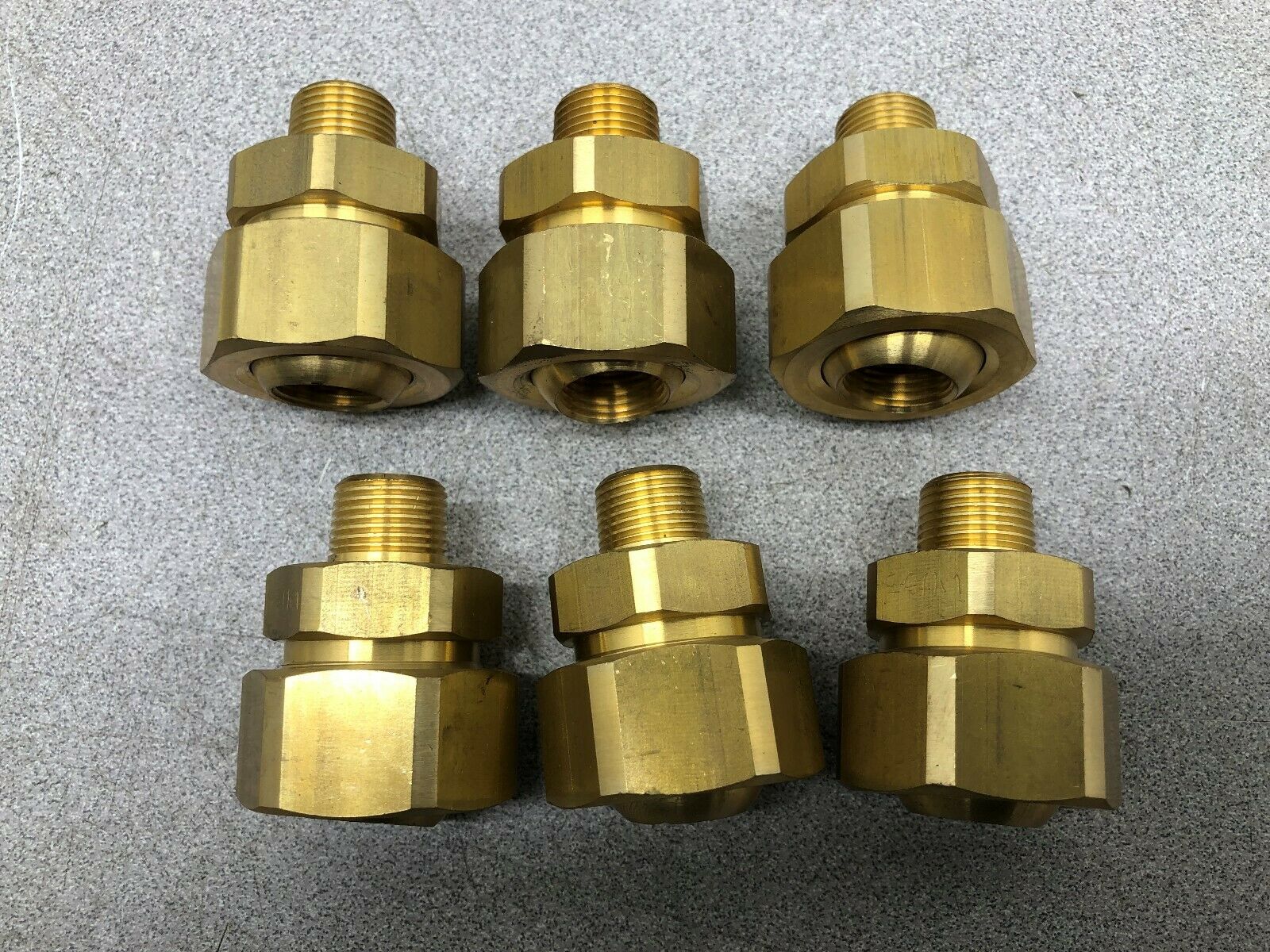 NEW NO BOX (LOT OF 6) 1/2" NPT MALE TO 1/2" NPT FEMALE BRASS BALL UNION TBT-16-5