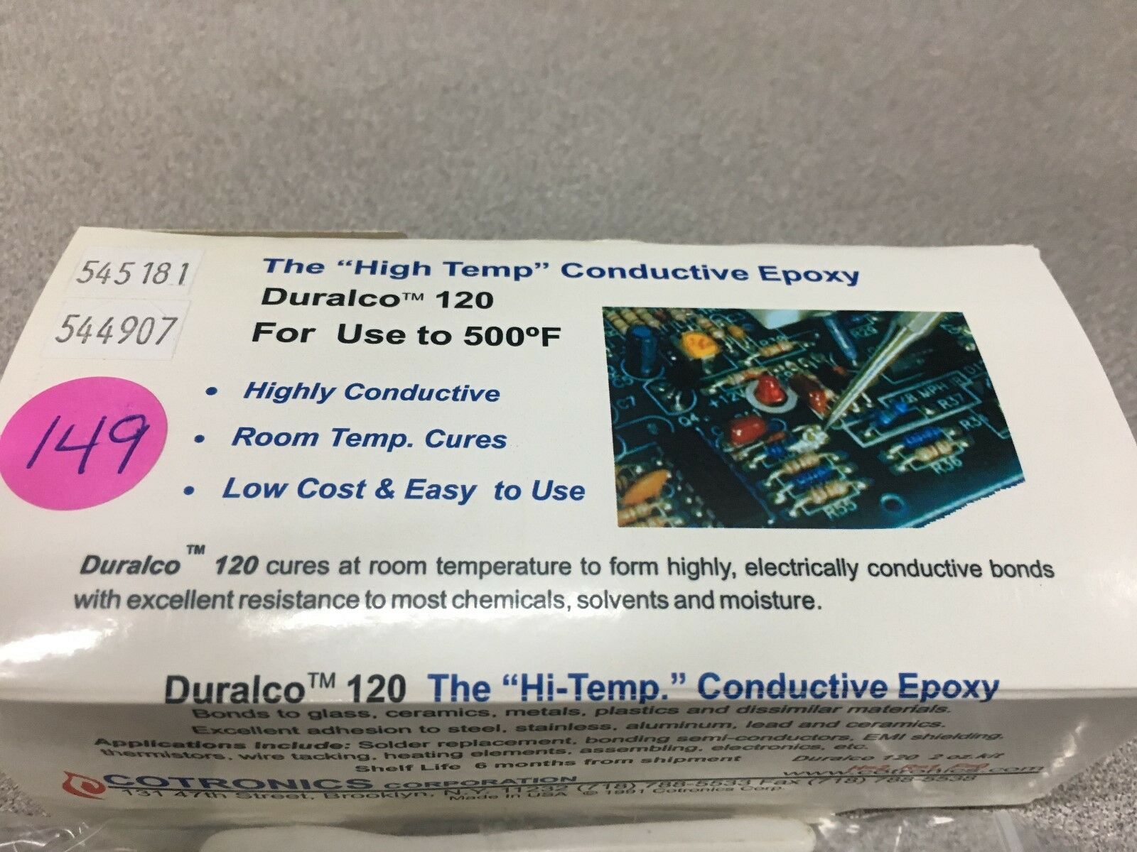 NEW IN BOX DURALCO 120 HIGH TEMP EPOXY (500F) EXP.date 2015