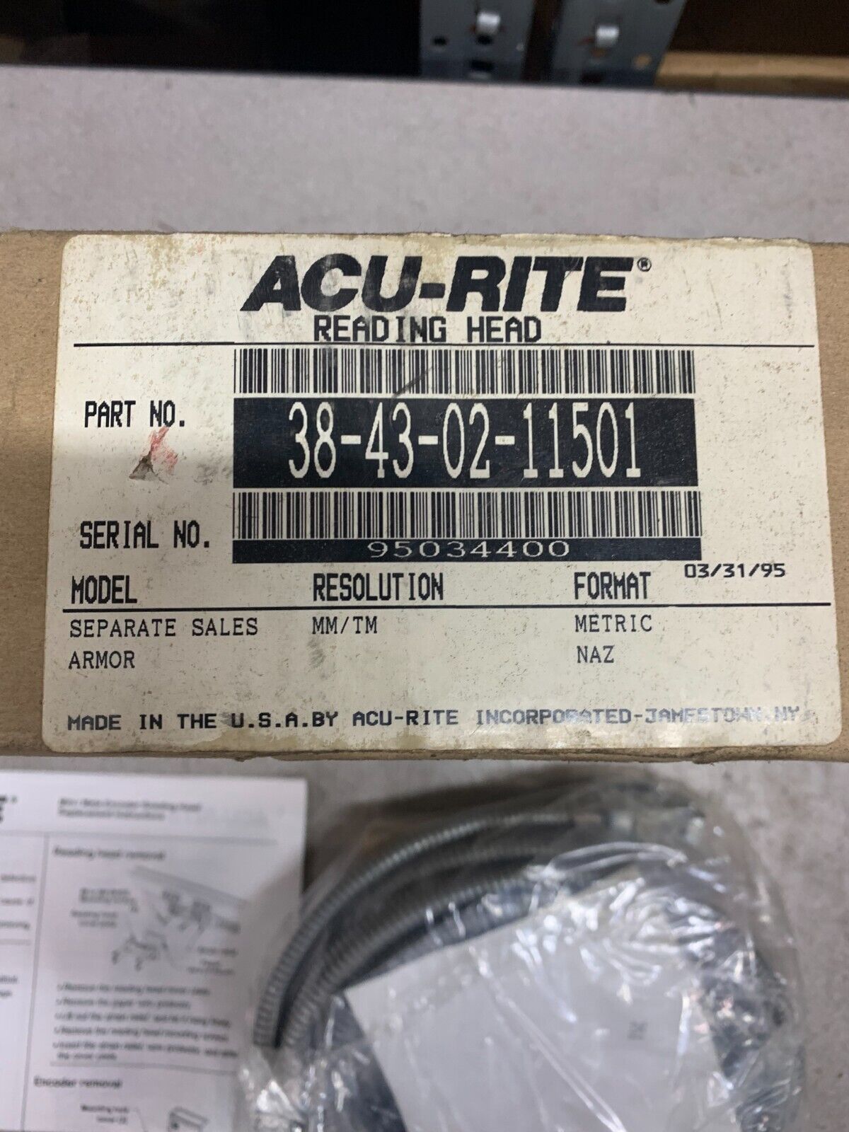 NEW IN BOX ACU-RITE READING HEAD 38-43-02-11501