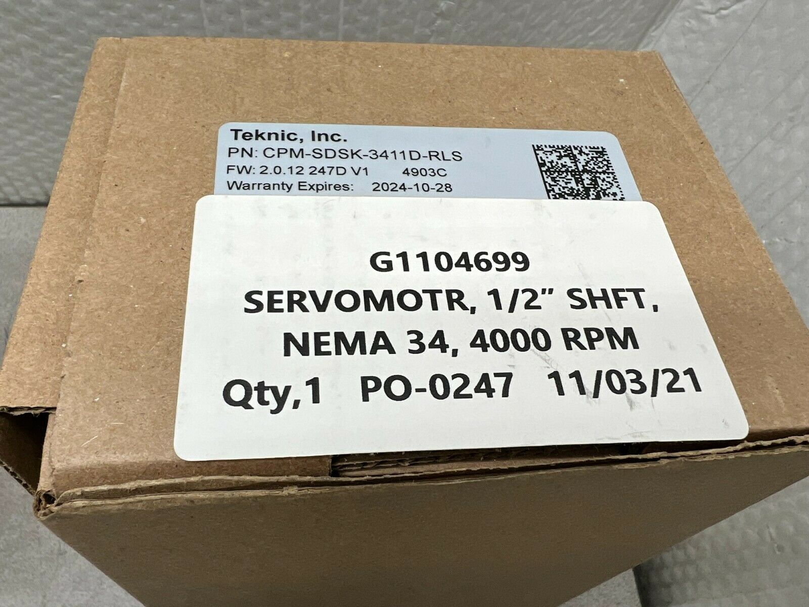 NEW IN BOX TEKNIC SERVO MOTOR CPM-SDSK-3411D-RLS